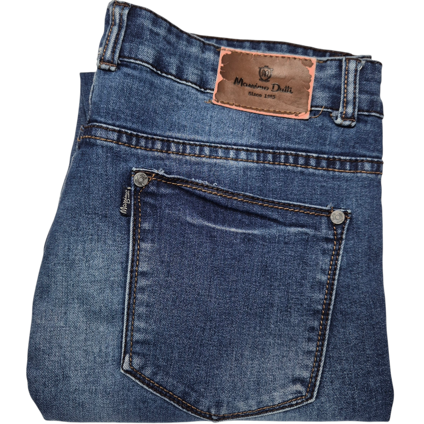 Massimo Dutti Jeans Dark Blue Slim Fit Stretch Denim Bottoms W34