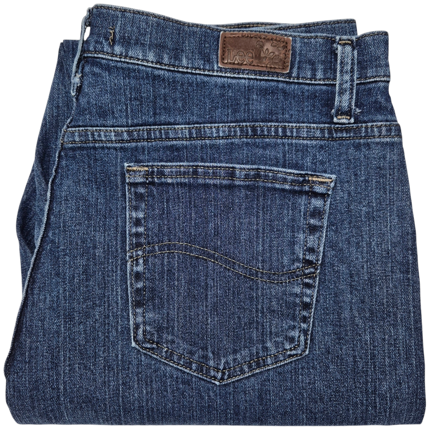 Vintage Lee Jeans Womens Dark Blue Relaxed Straight Leg Stretch Denim Bottoms W34