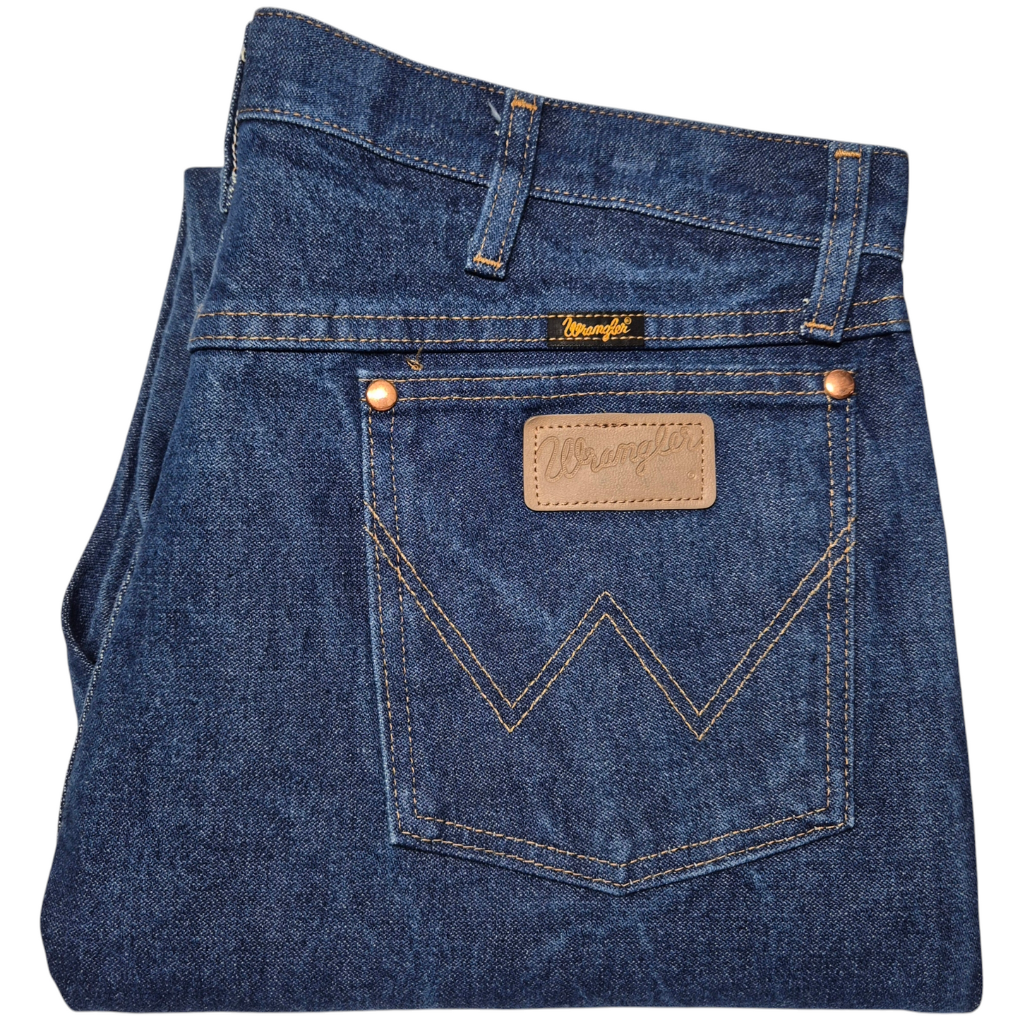 Vintage Wrangler Jeans 90's Dark Blue Heavy Rigid Cowboy Denim Bottoms W37