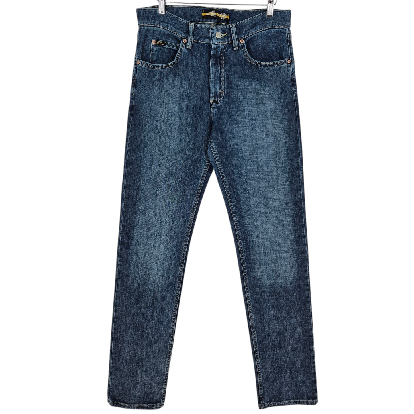 Vintage Lee Jeans Dark Blue Straight Leg Stretch Tall Denim Bottoms W30