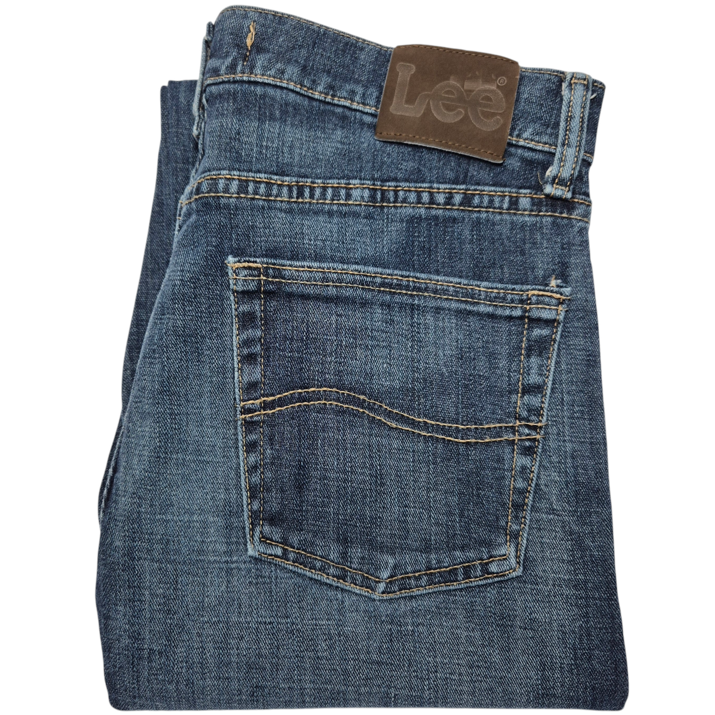Vintage Lee Jeans Dark Blue Straight Leg Stretch Tall Denim Bottoms W30