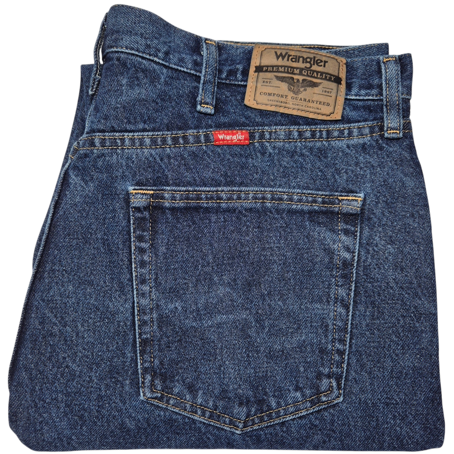 Vintage Wrangler Jeans Dark Blue Classic Heavy Rigid Denim Bottoms W38