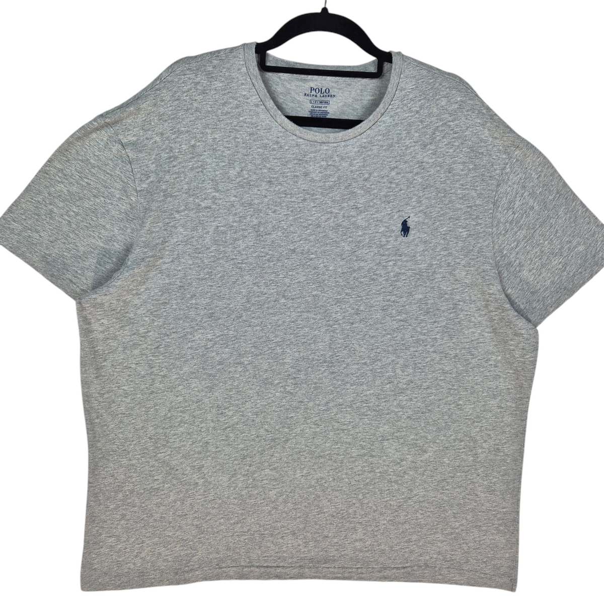Polo Ralph Lauren Grey Classic Fit Basic Cotton Tee Shirt Size L