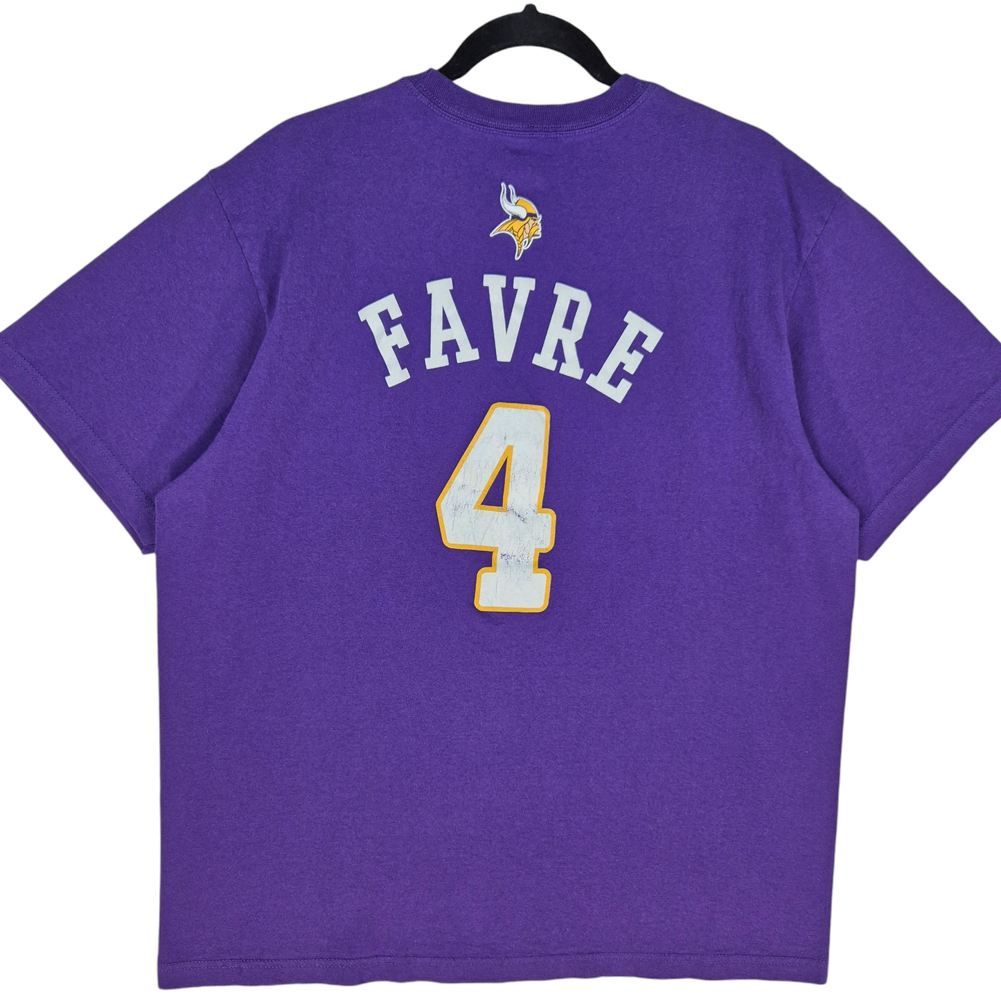 Reebok NFL Minnesota Vikings Purple Brett Favre 4 Cotton Tee Shirt Size XL