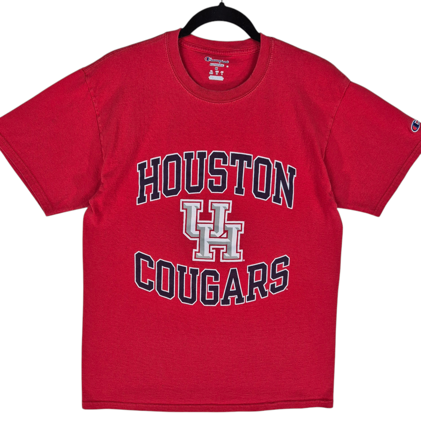 Champion Red Houston Cougars Cotton Tee Shirt Size M