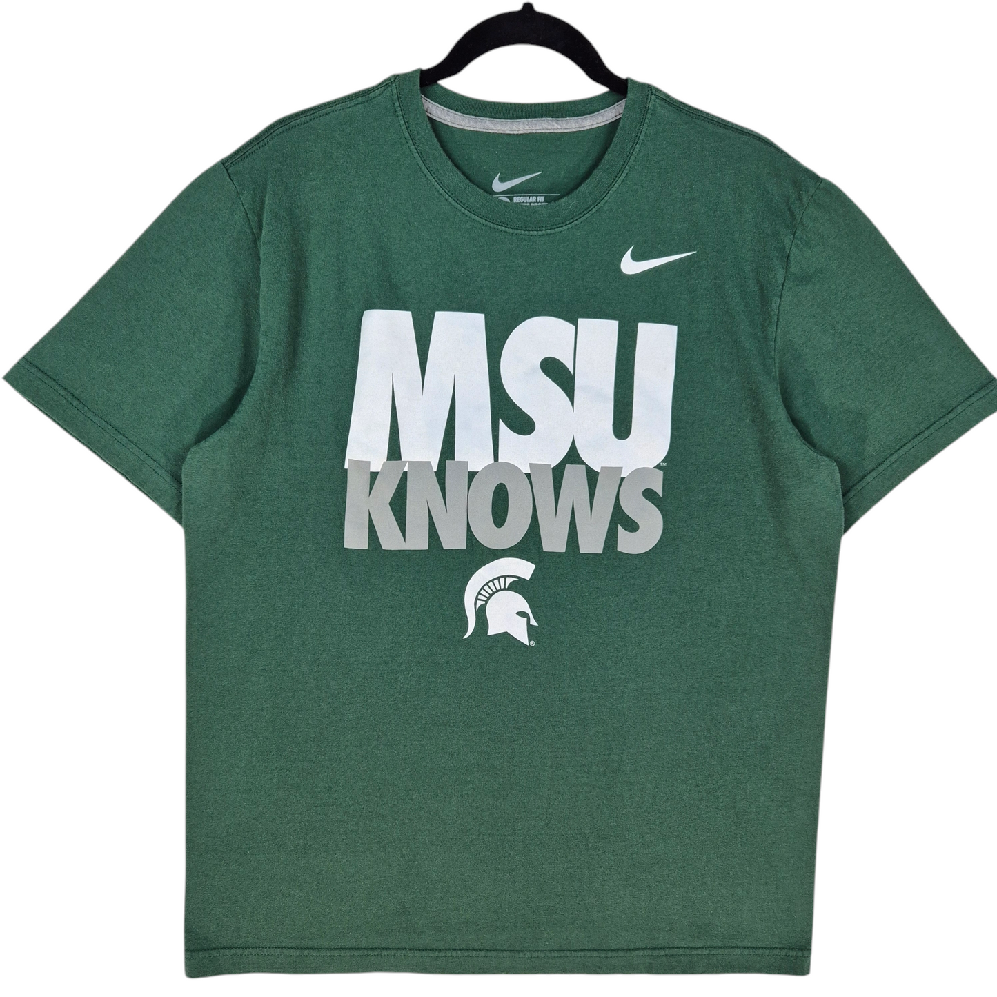 Nike Green Michigan State Spartans Regular Fit Cotton Tee Shirt Size L