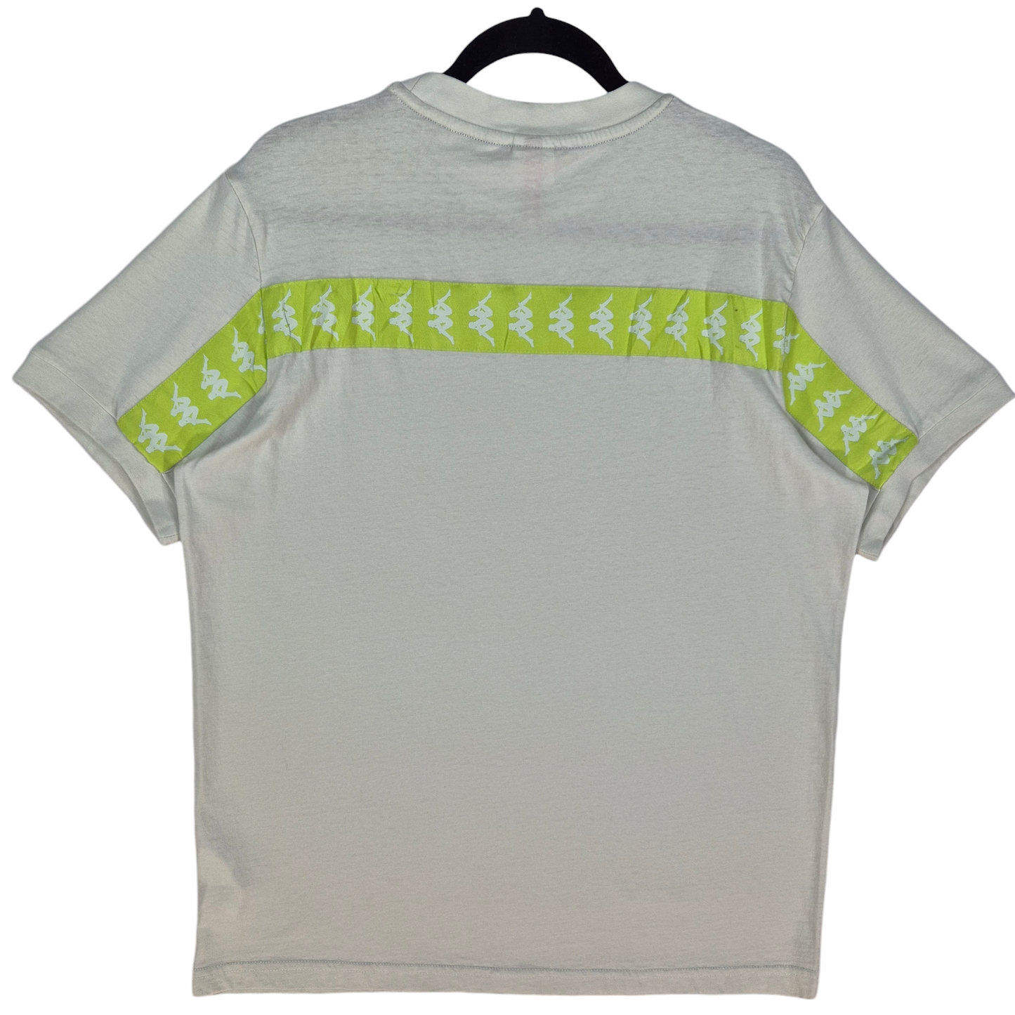 Kappa Cream White Taped Back Cotton Tee Shirt Size L