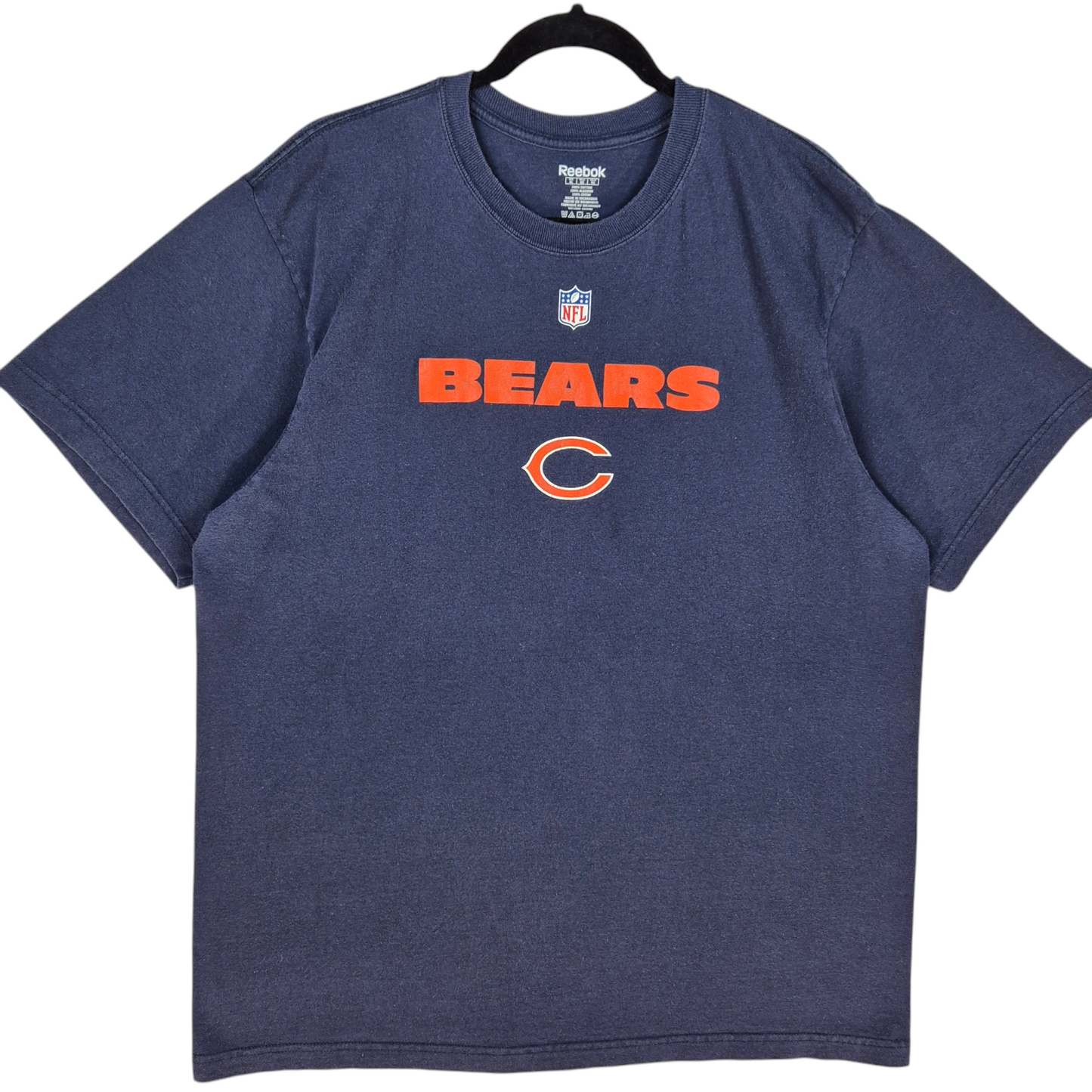 Reebok NFL Chicago Bears Dark Blue Cotton Tee Shirt Size XL