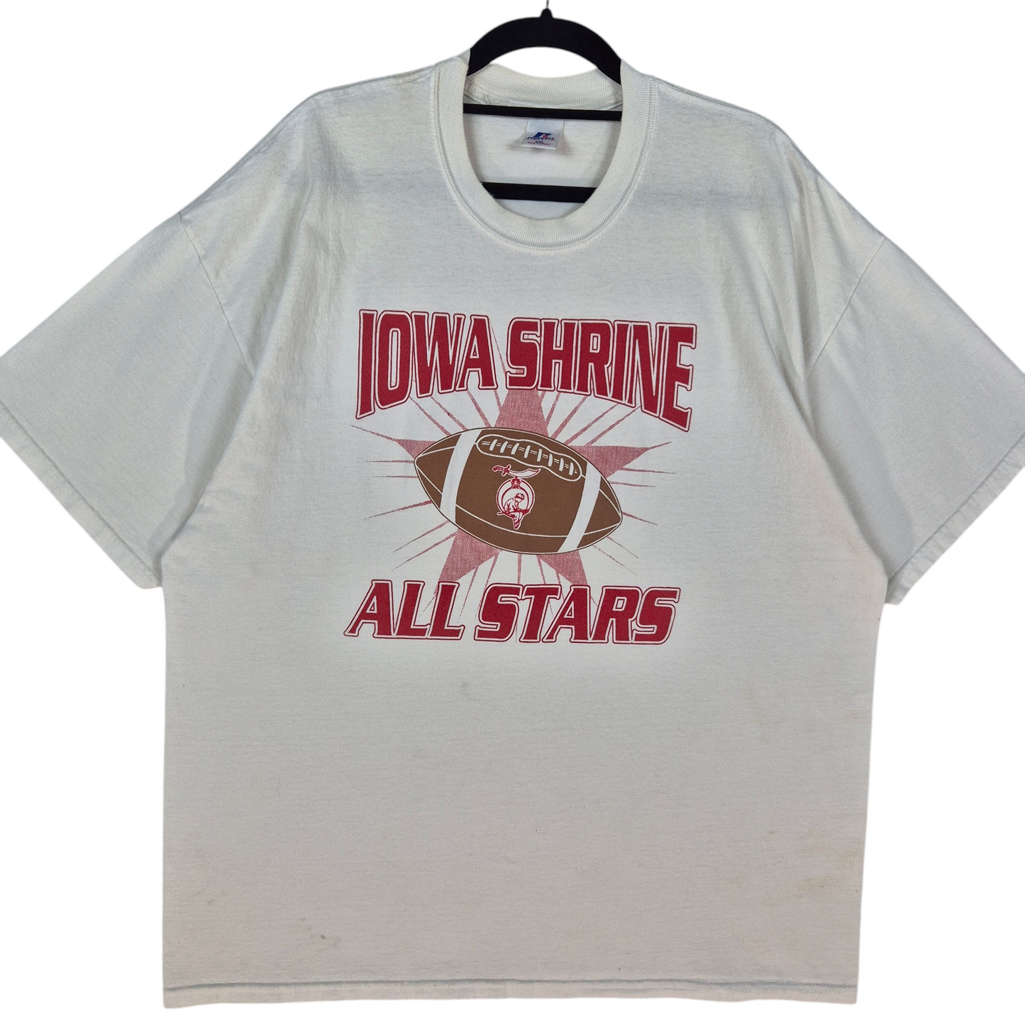 Russell Athletic Iowa Football All Stars White Cotton Tee Shirt Size 2XL