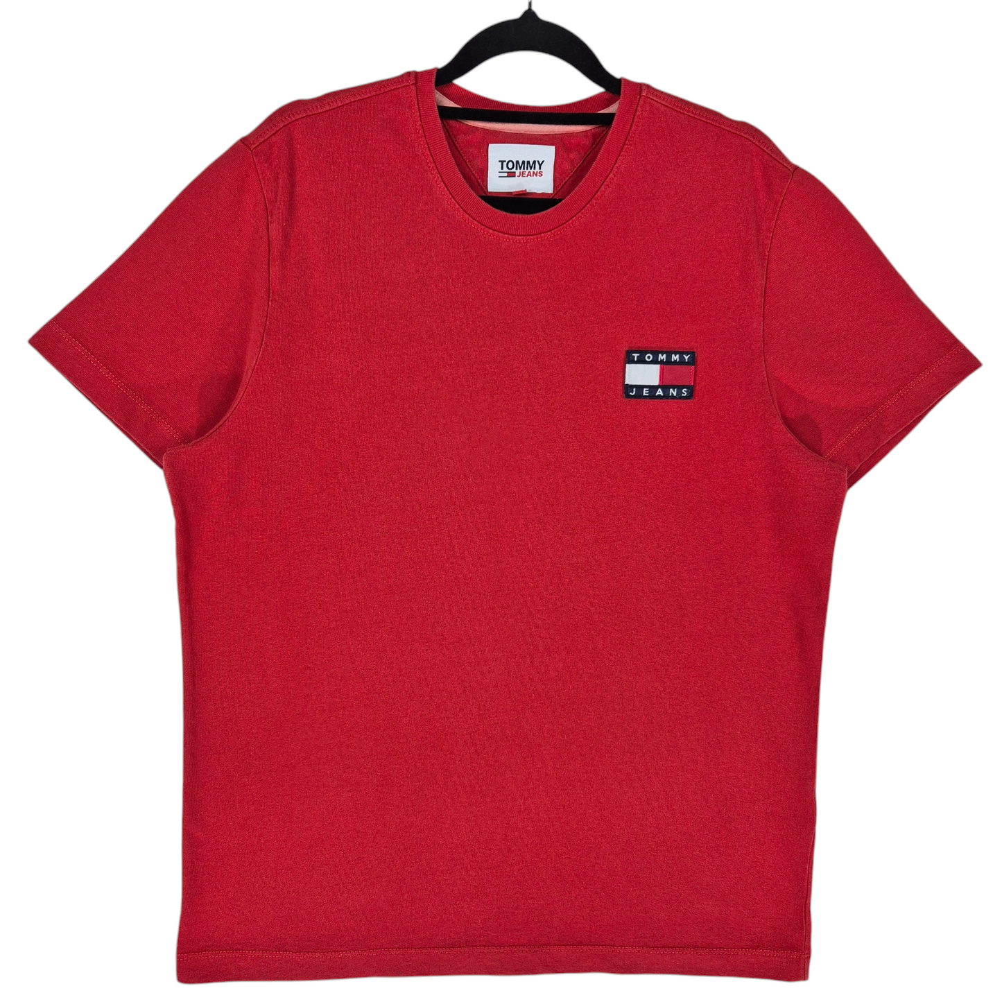 Tommy Jeans Red Thick Blend Cotton Tee Shirt Size M