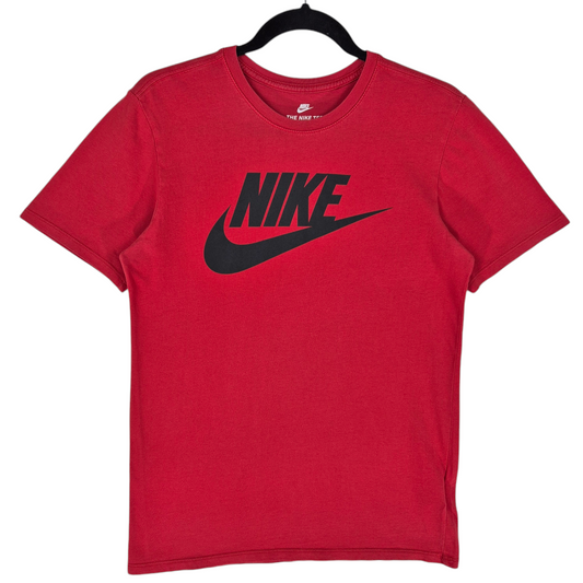 Nike Red Athletic Cut Monogram Cotton Tee Shirt Size S