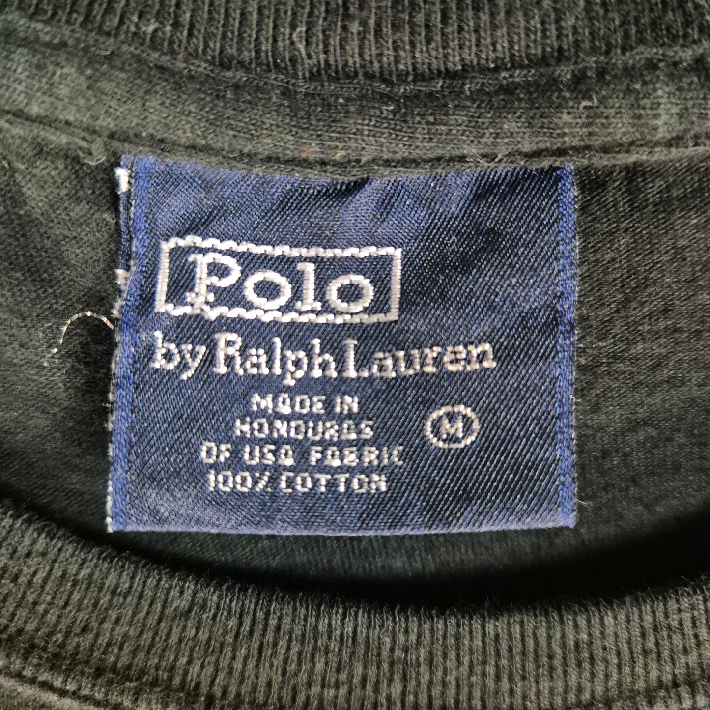 Vintage Polo Ralph Lauren 90's Black Basic Cotton Tee Shirt Size M