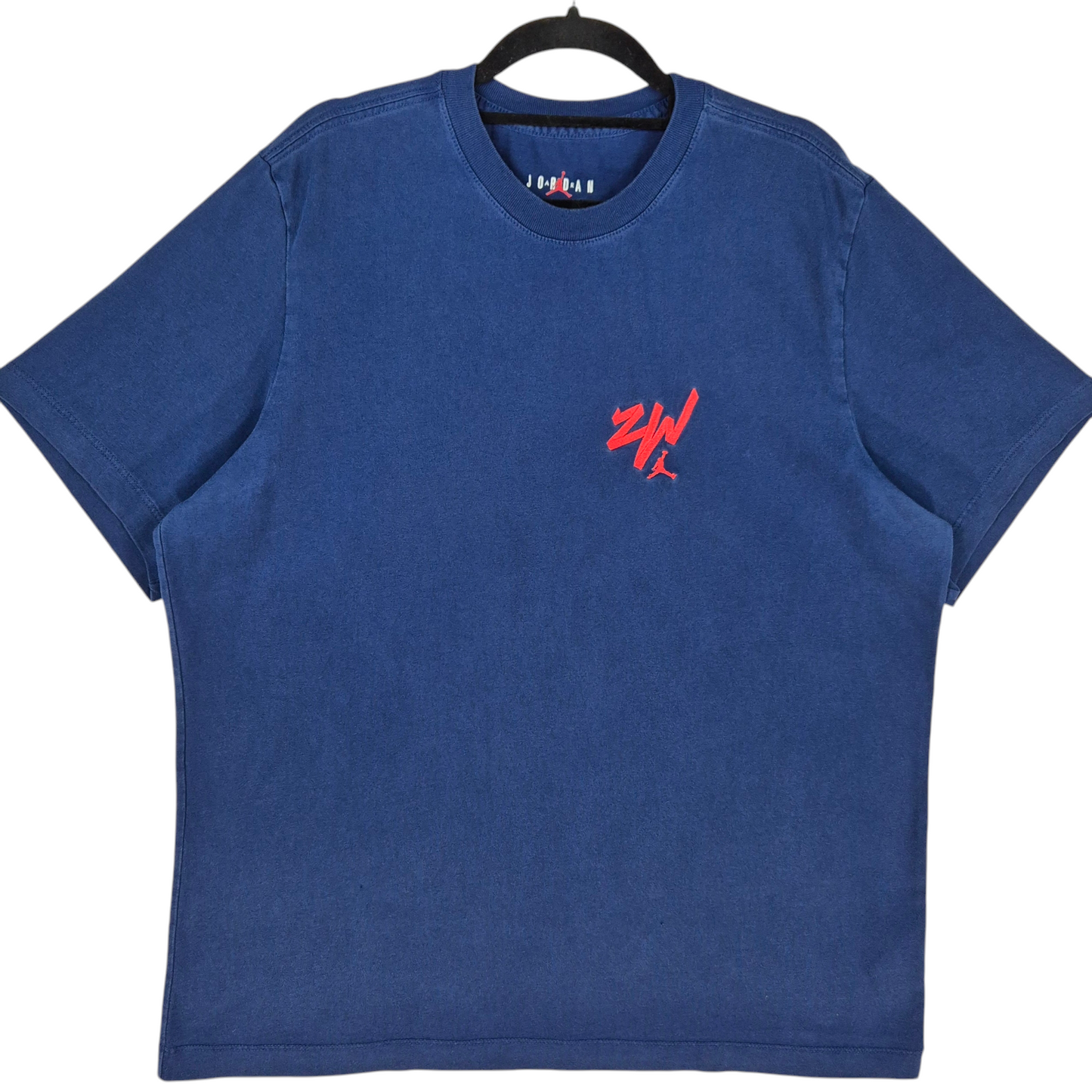 Air Jordan Dark Blue Embroidered Cotton Tee Shirt Size XL