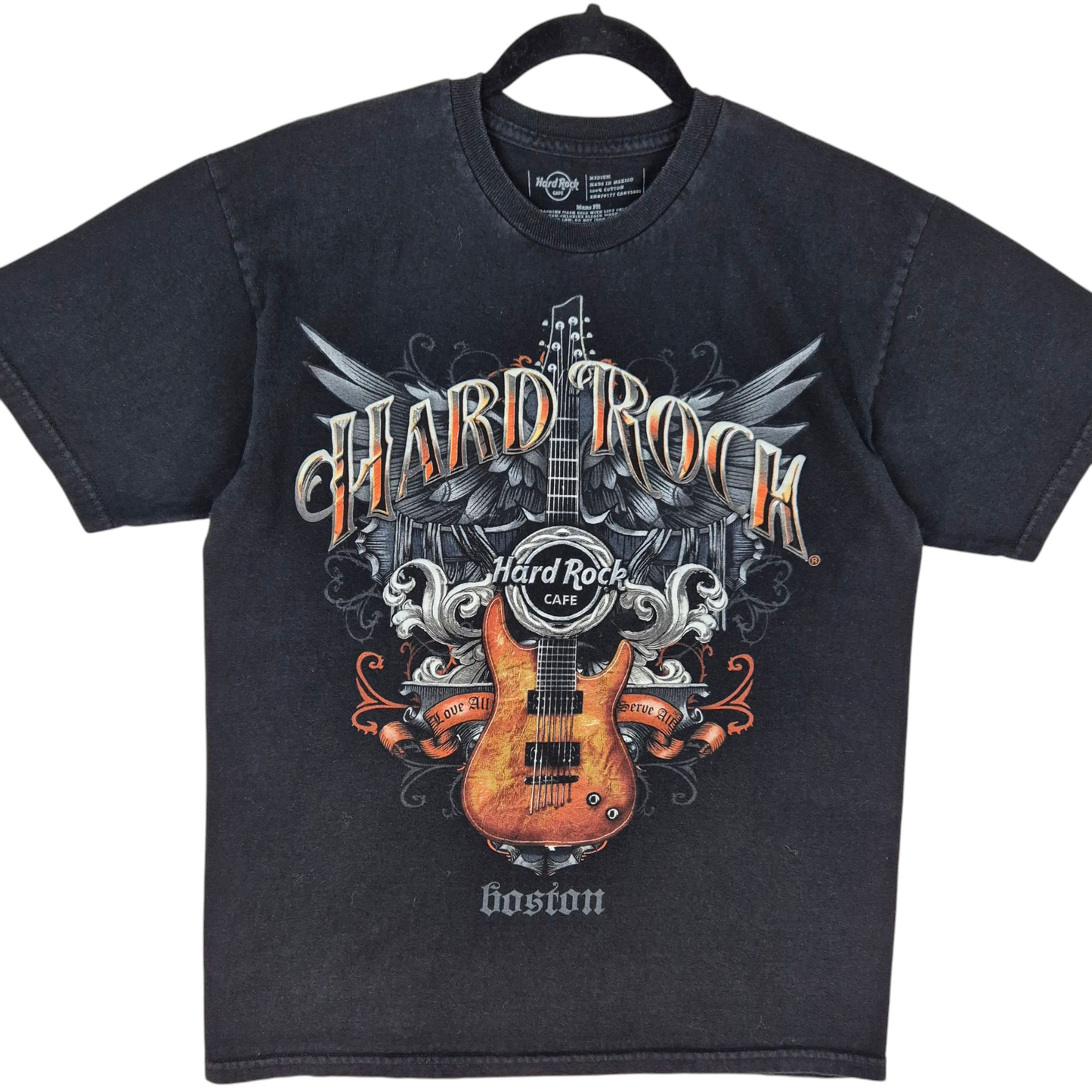 Hard Rock Cafe Boston Black Cotton Tee Shirt Size M