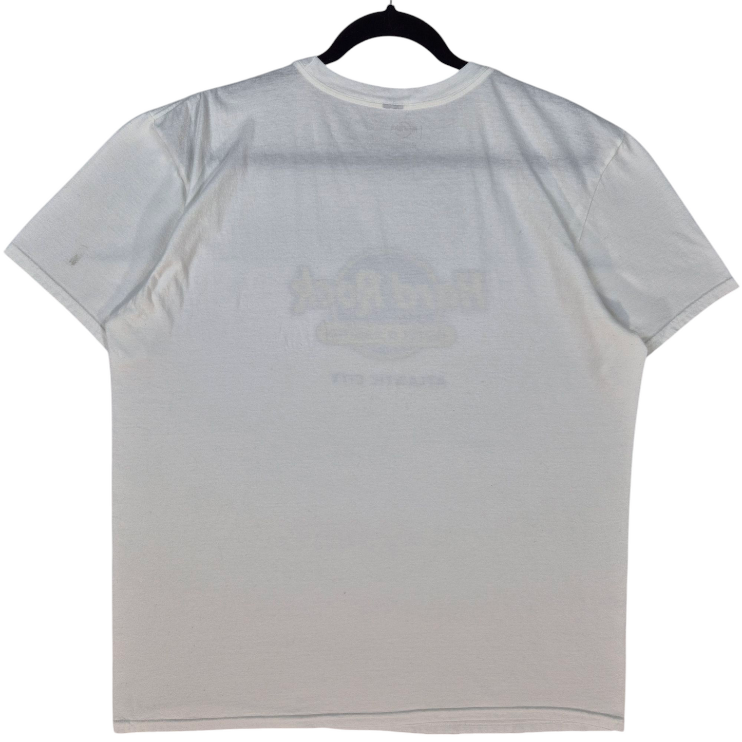 Hard Rock Cafe Atlantic City White Cotton Tee Shirt Size XL