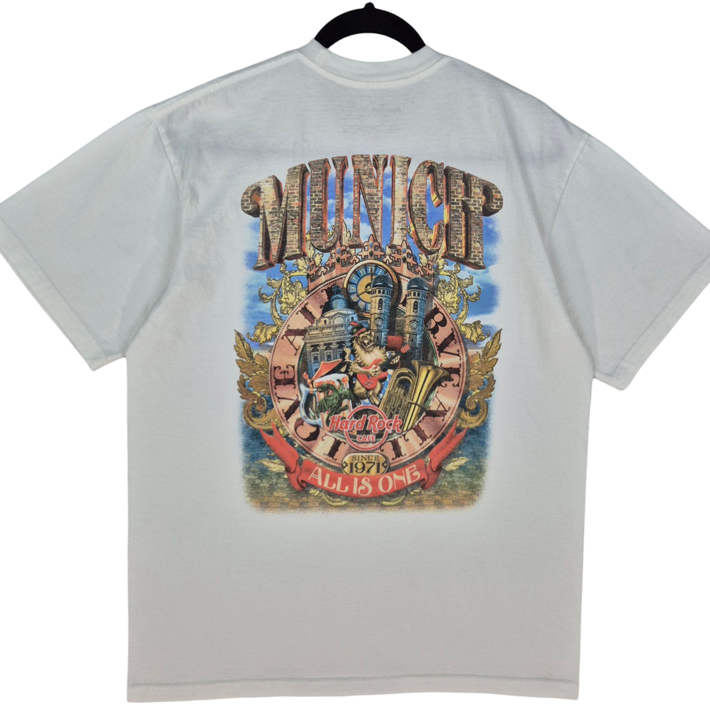 Hard Rock Cafe Munich White Cotton Tee Shirt Size L