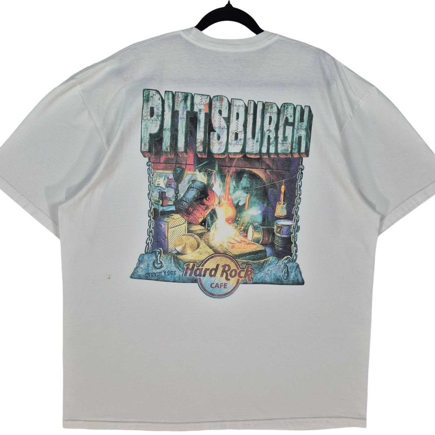 Hard Rock Cafe Pittsburgh White Cotton Tee Shirt Size 2XL