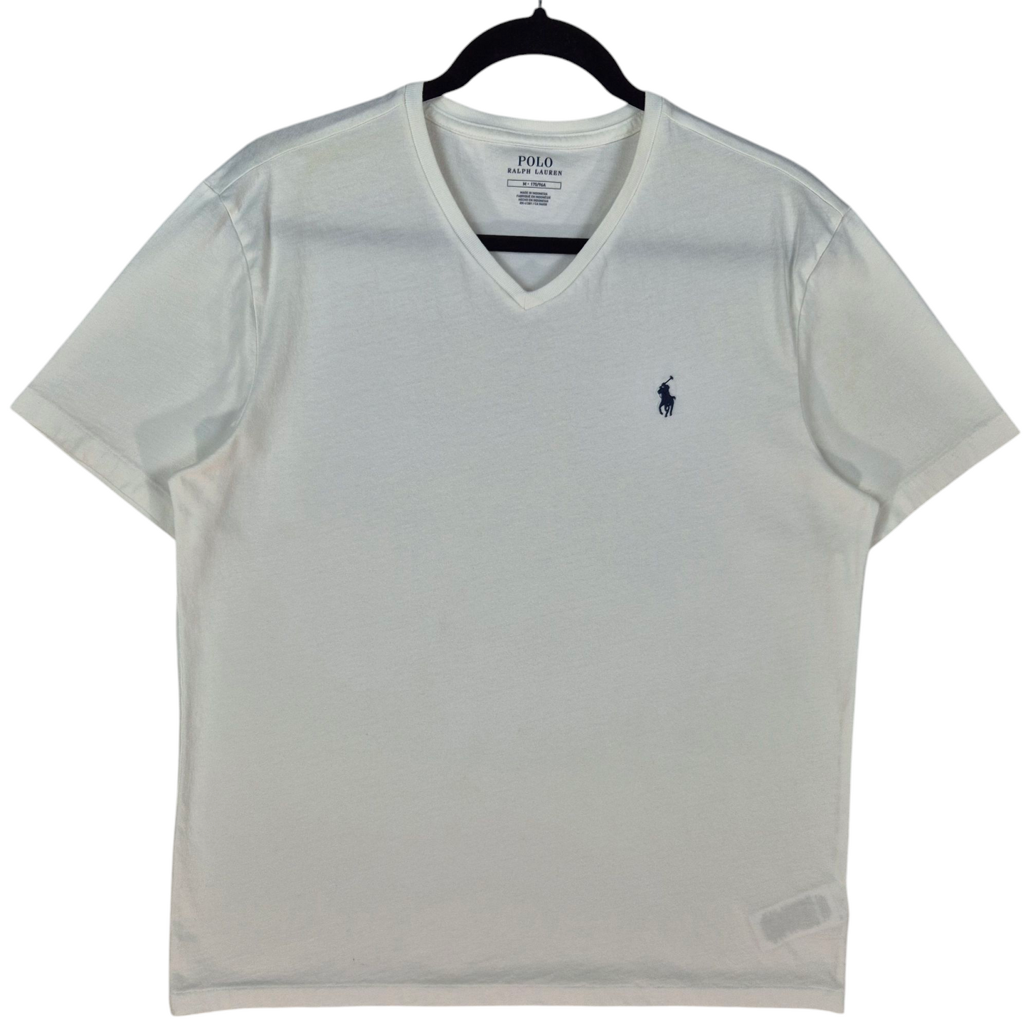 Polo Ralph Lauren White Basic V Neck Cotton Tee Shirt Size M