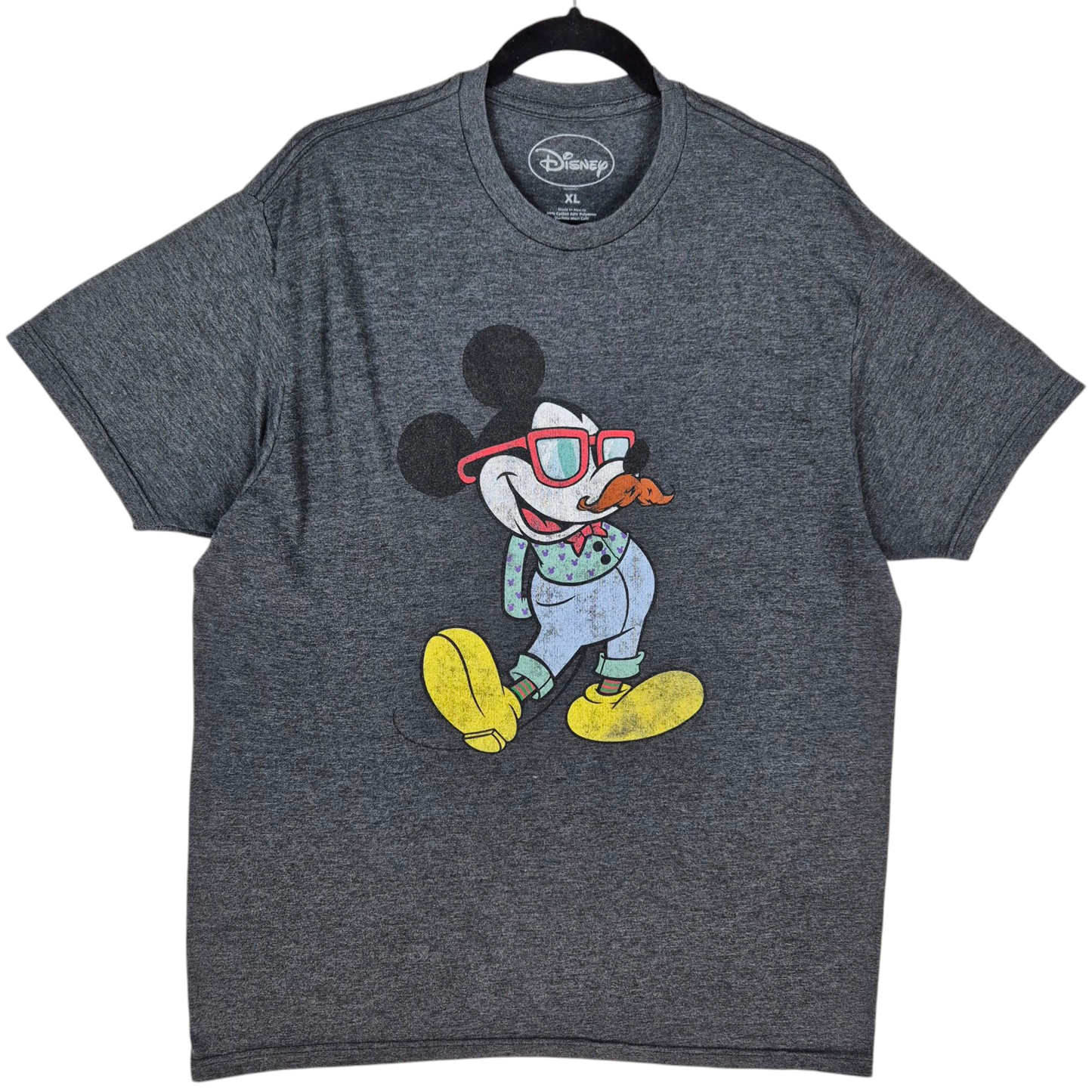 Disney Mickey Mouse Dark Grey Stretch Tee Shirt Size XL