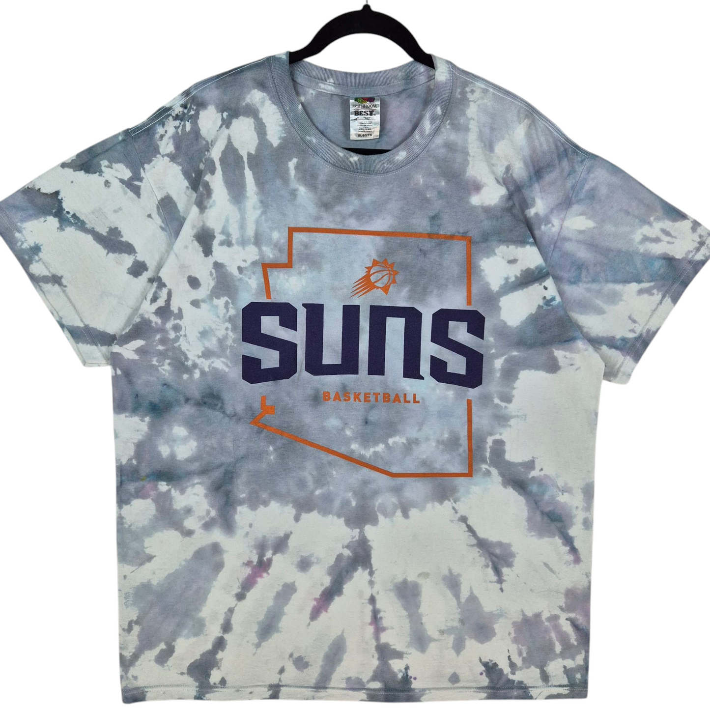 Phoenix Suns Basketball Grey Tie Dye Cotton Tee Shirt Size XL