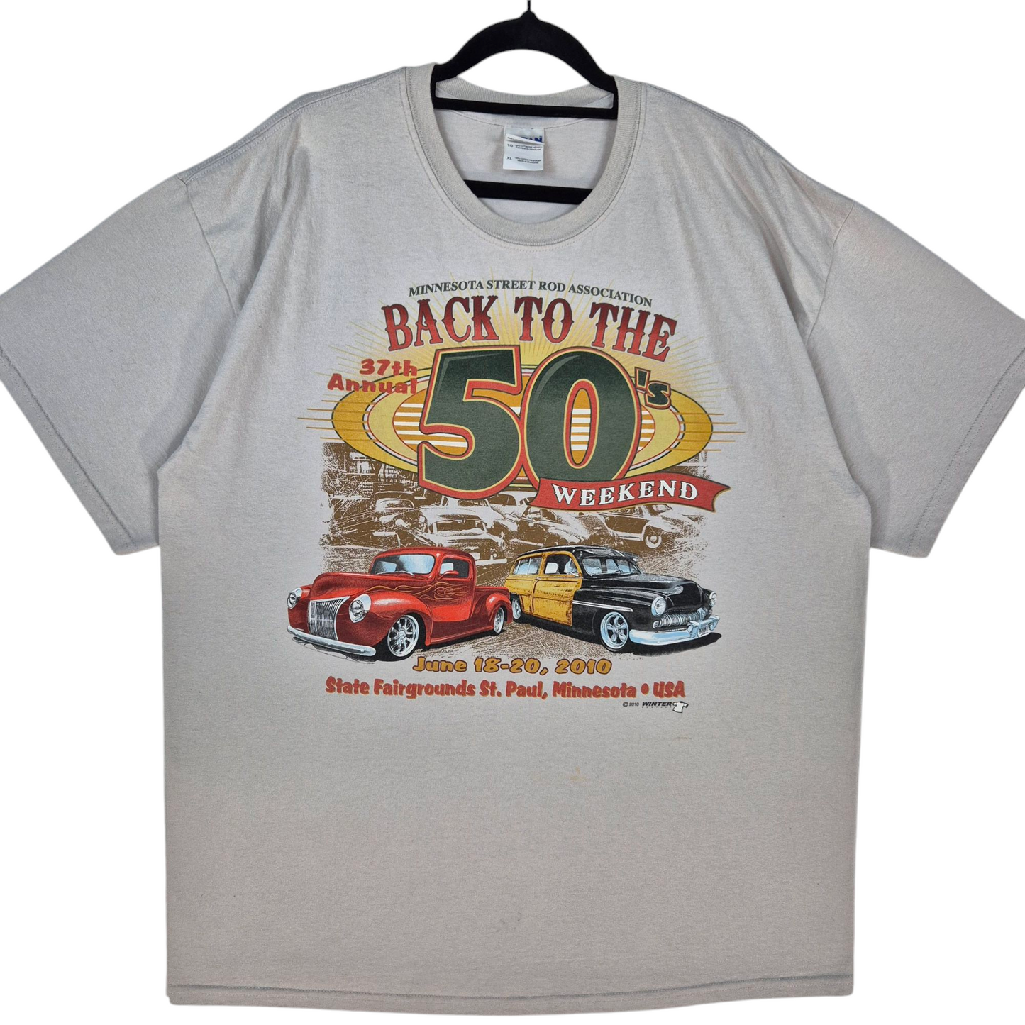 2010 Minnesota Street Rod Association Light Grey Tee Shirt Size XL