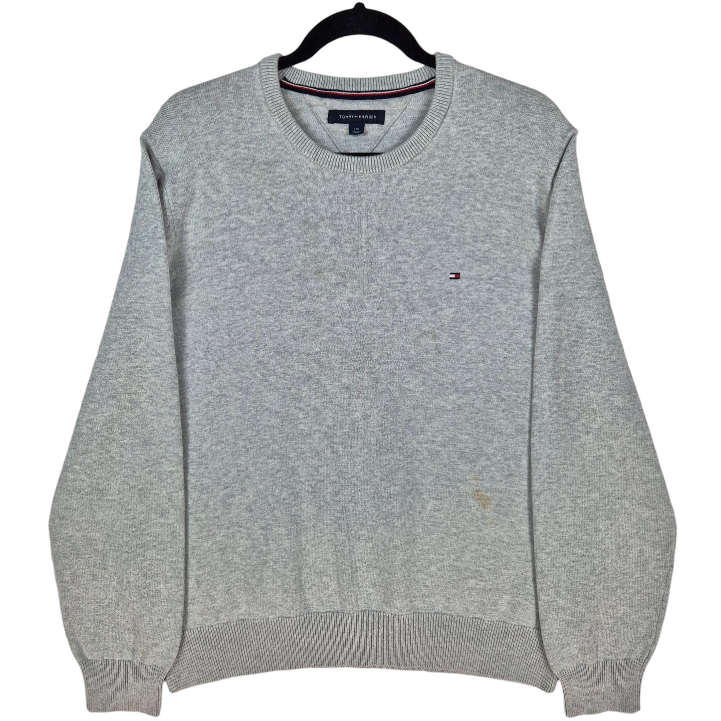 Tommy Hilfiger Light Grey Crewneck Knit Sweater Size L