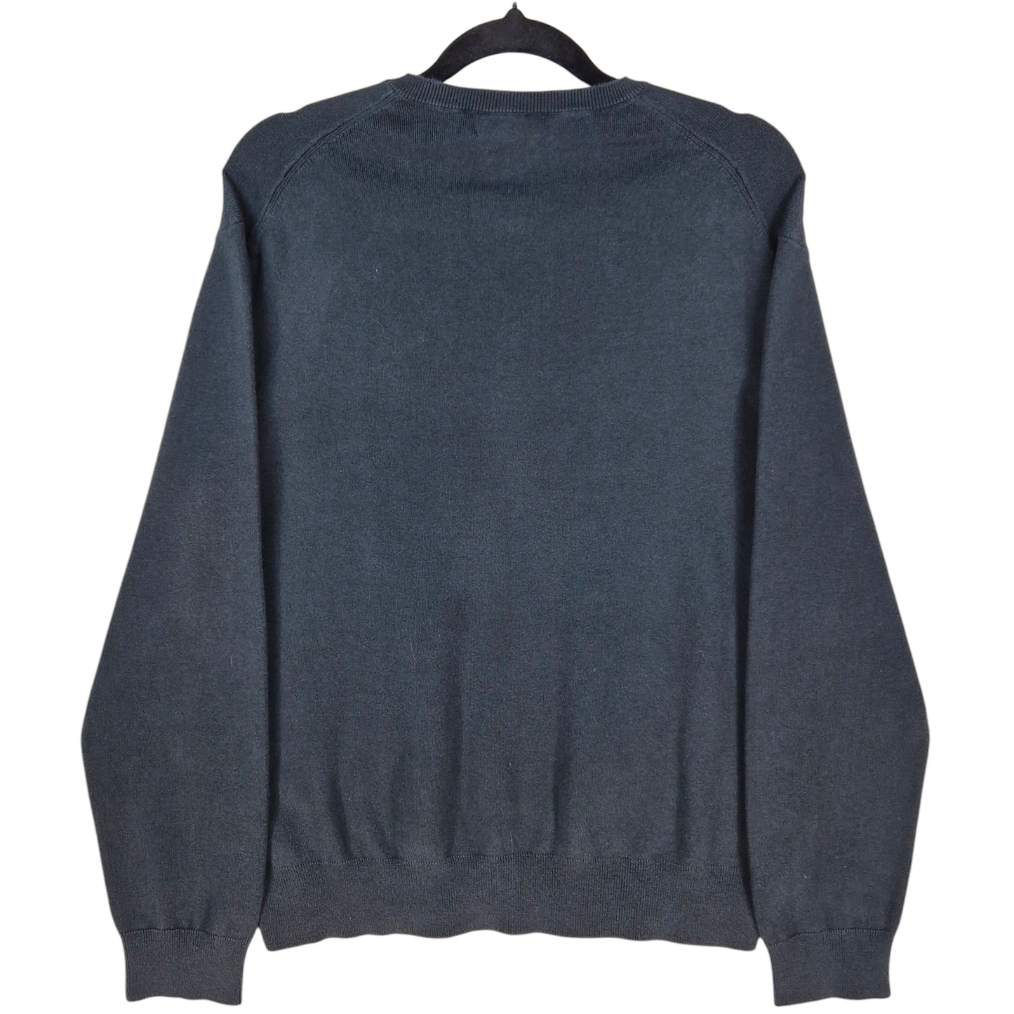 Polo Ralph Lauren Black Pima Cotton V Neck Knit Sweater Size M