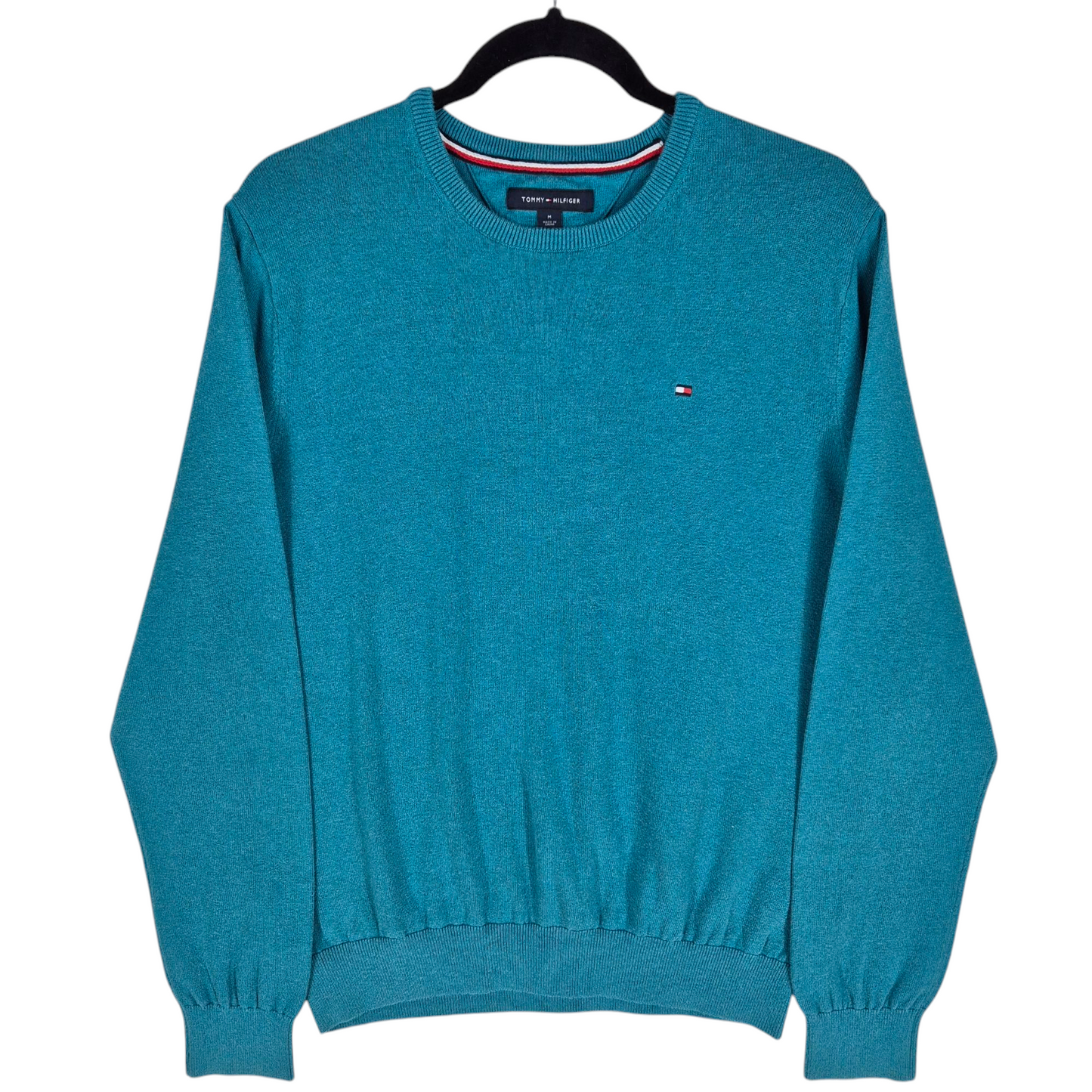 Tommy Hilfiger Aqua Blue Crewneck Knit Sweater Size M