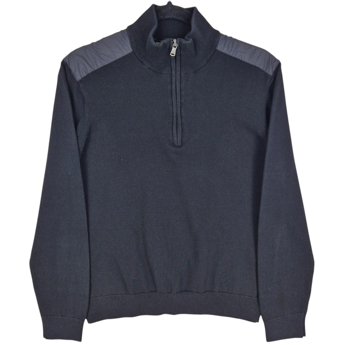 Michael Kors Black Quarter Zip Knit Sweater Size M