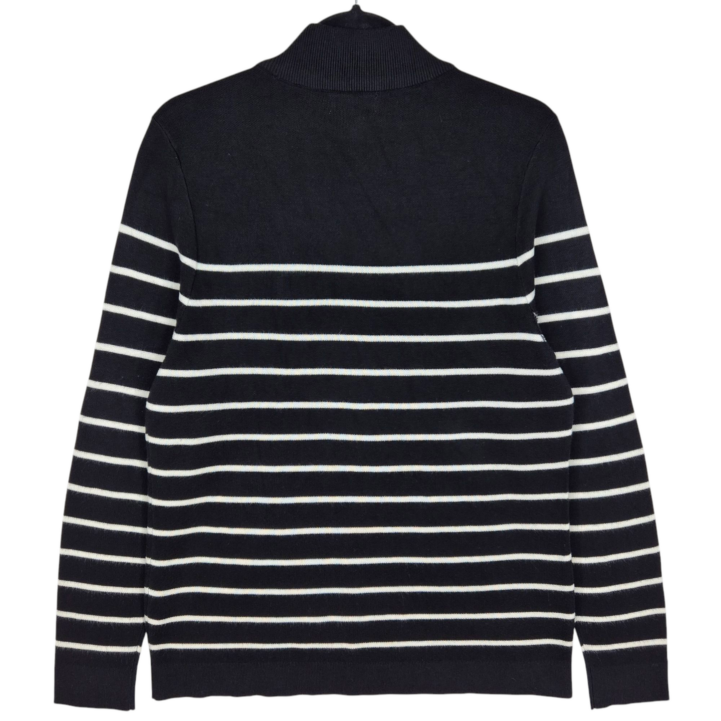Calvin Klein Womens Black Striped Knit Sweater Size XL