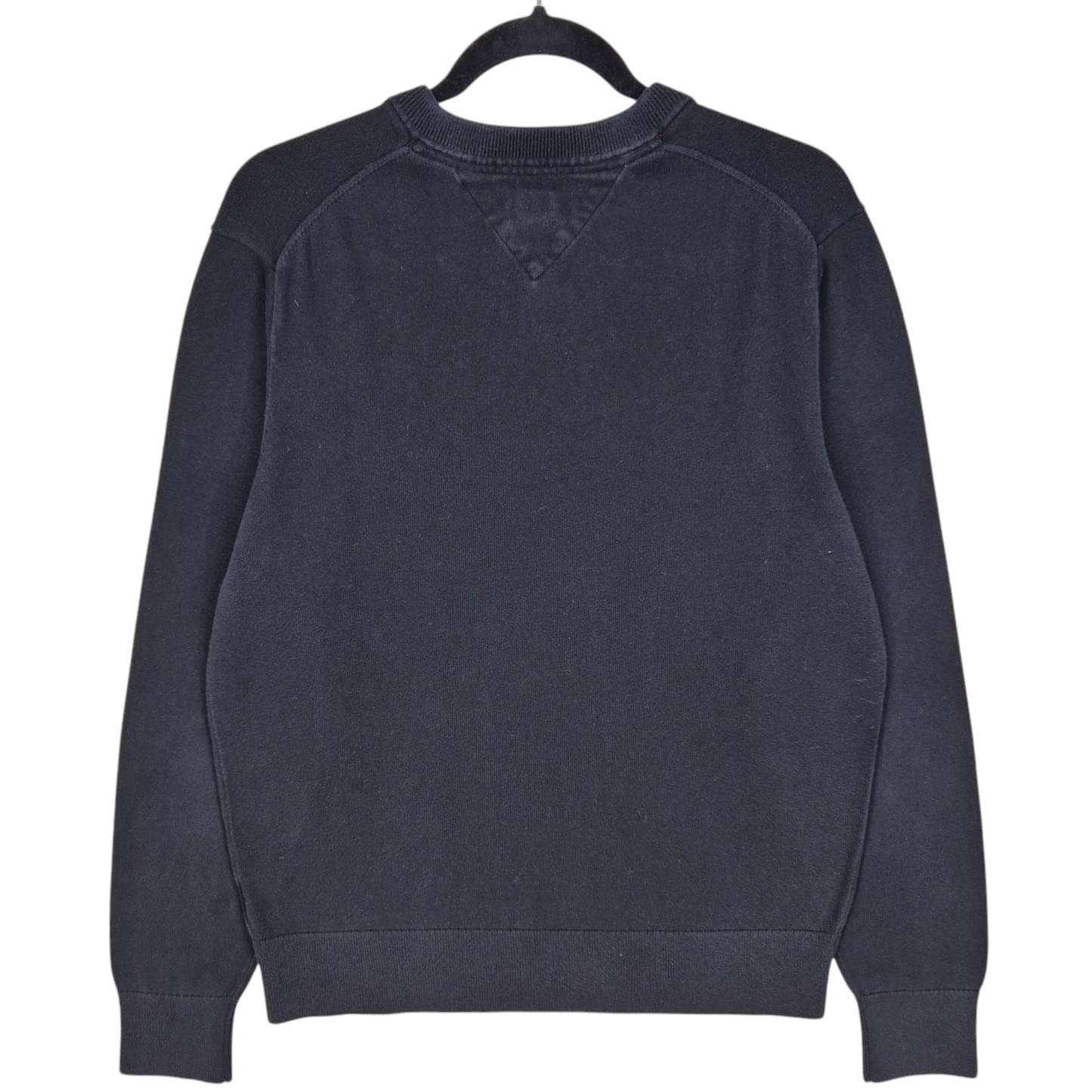 Tommy Hilfiger Black Pima Cotton V Neck Knit Sweater Size L