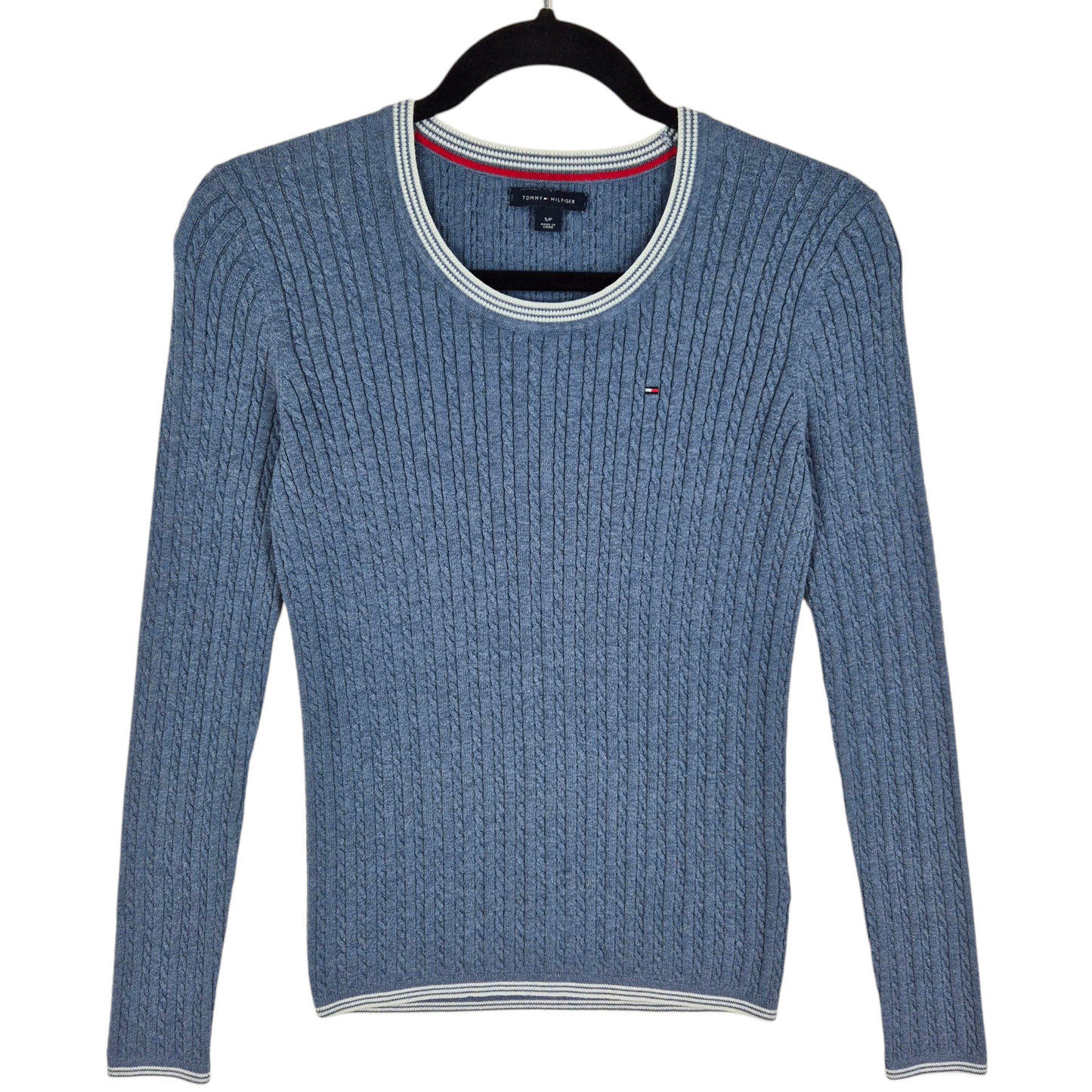Tommy Hilfiger Womens Steel Blue Knit Sweater Size S