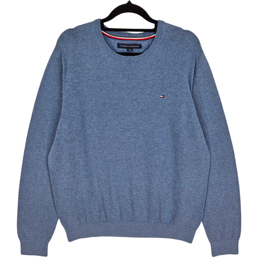 Tommy Hilfiger Steel Blue Crewneck Knit Sweater Size L