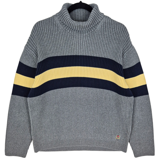Vintage Tommy Hilfiger Grey Heavy Turtle Knit Sweater Size XL
