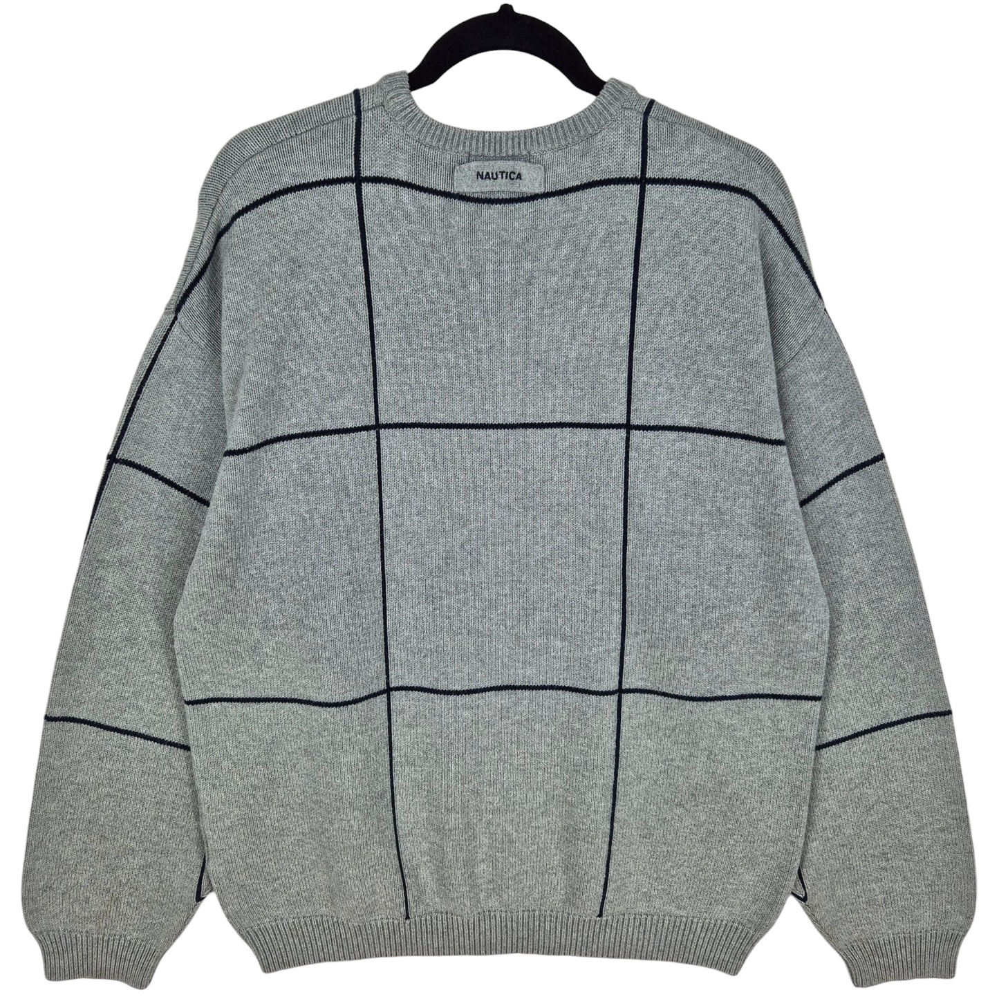 Vintage Nautica Grey Crewneck Knit Sweater Size L