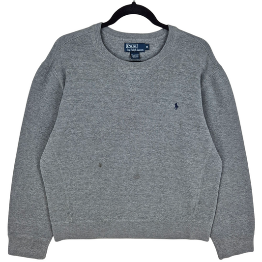 Vintage Polo Ralph Lauren 90's Grey Crewneck Knit Sweater Size M