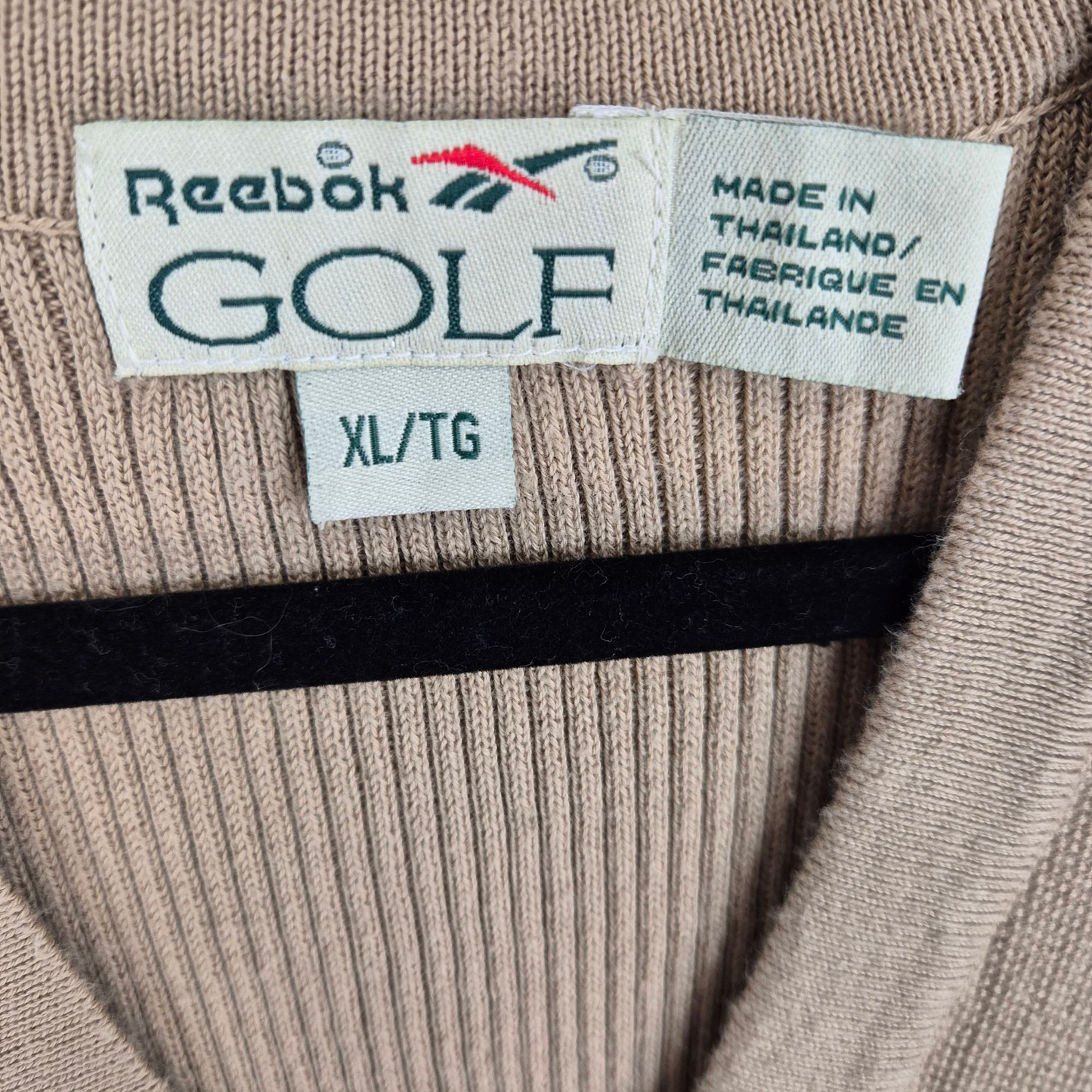 Vintage Reebok Golf 90's Brown Button Knit Vest Size XL