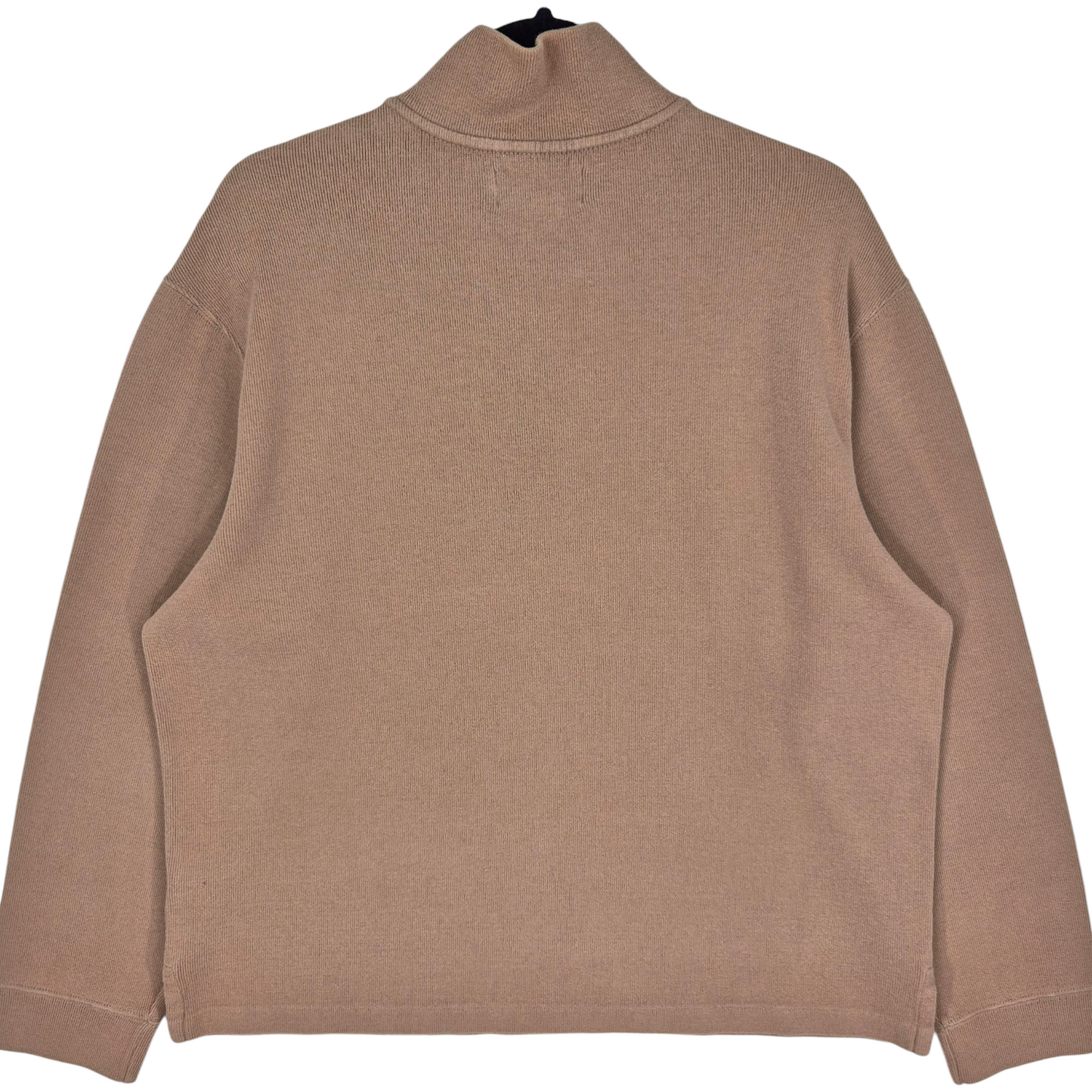 Vintage Polo Ralph Lauren 90's Brown Quarter Zip Knit Sweater Size XL