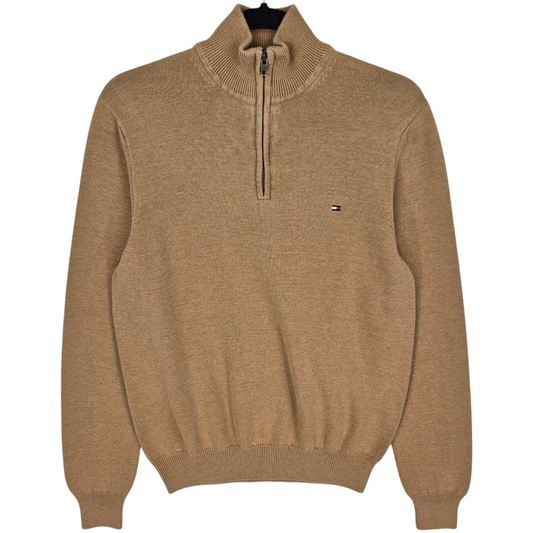 Tommy Hilfiger Brown Quarter Zip Knit Sweater Size S