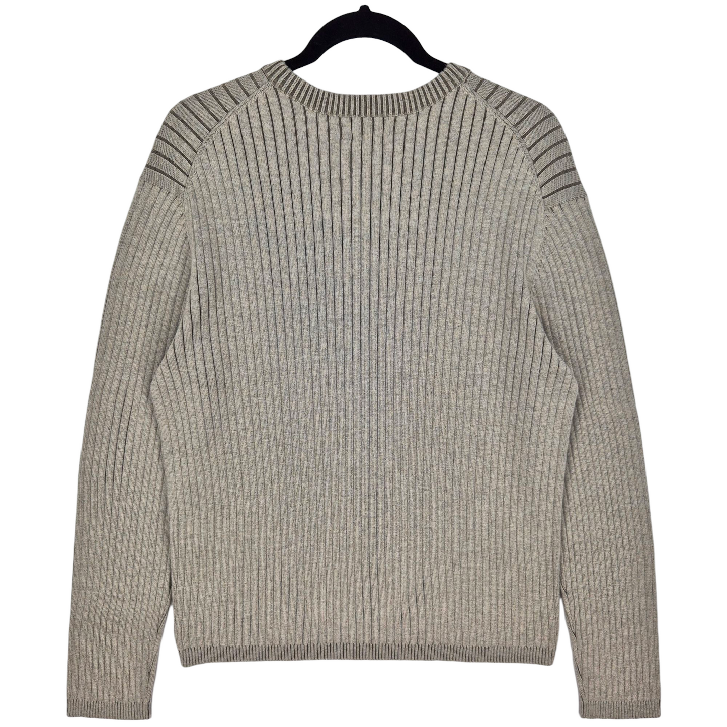 Vintage Calvin Klein 90's Oat Brown Crewneck Cable Knit Sweater Size L