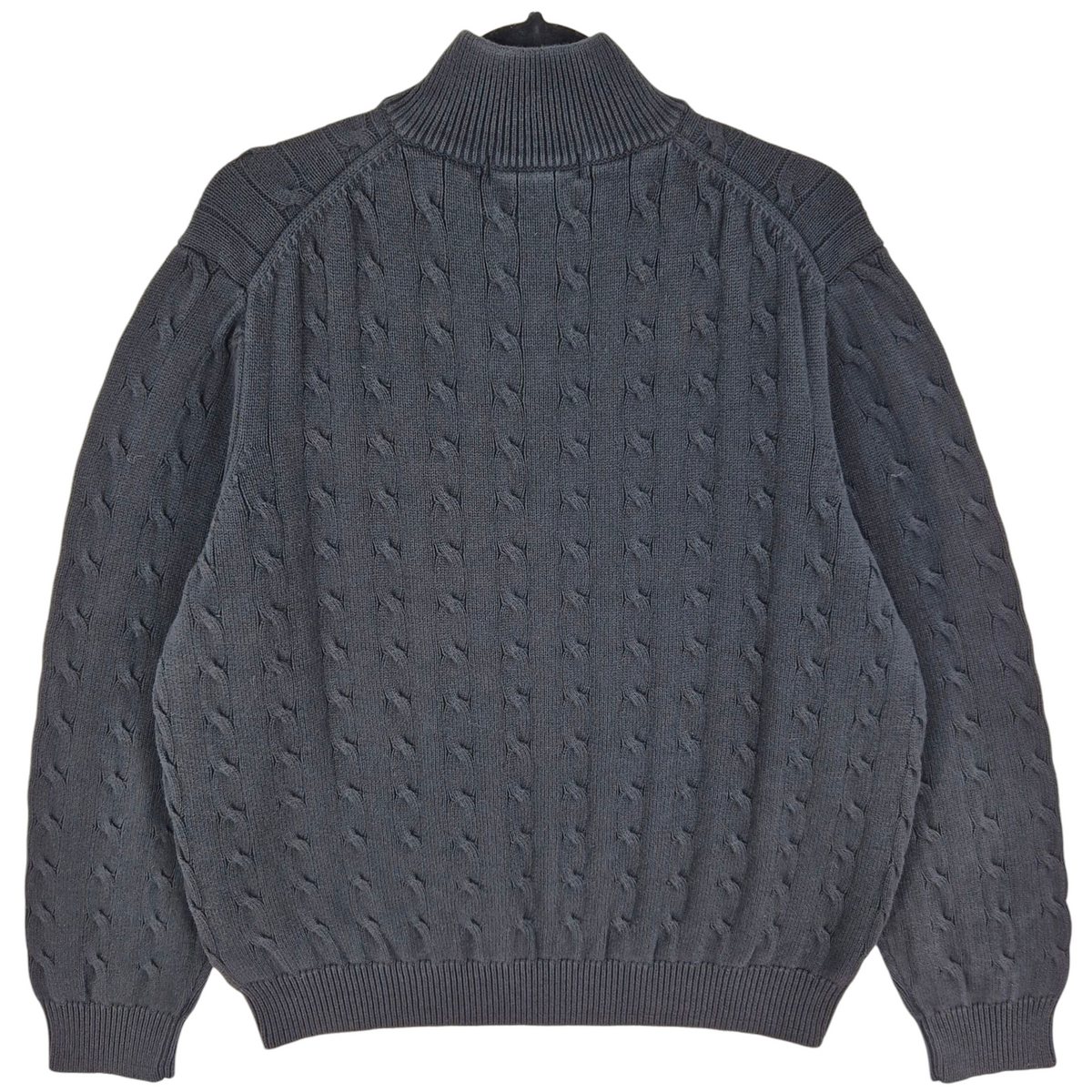 Michael Kors Black Quarter Zip Cable Knit Jacket Size 2XL
