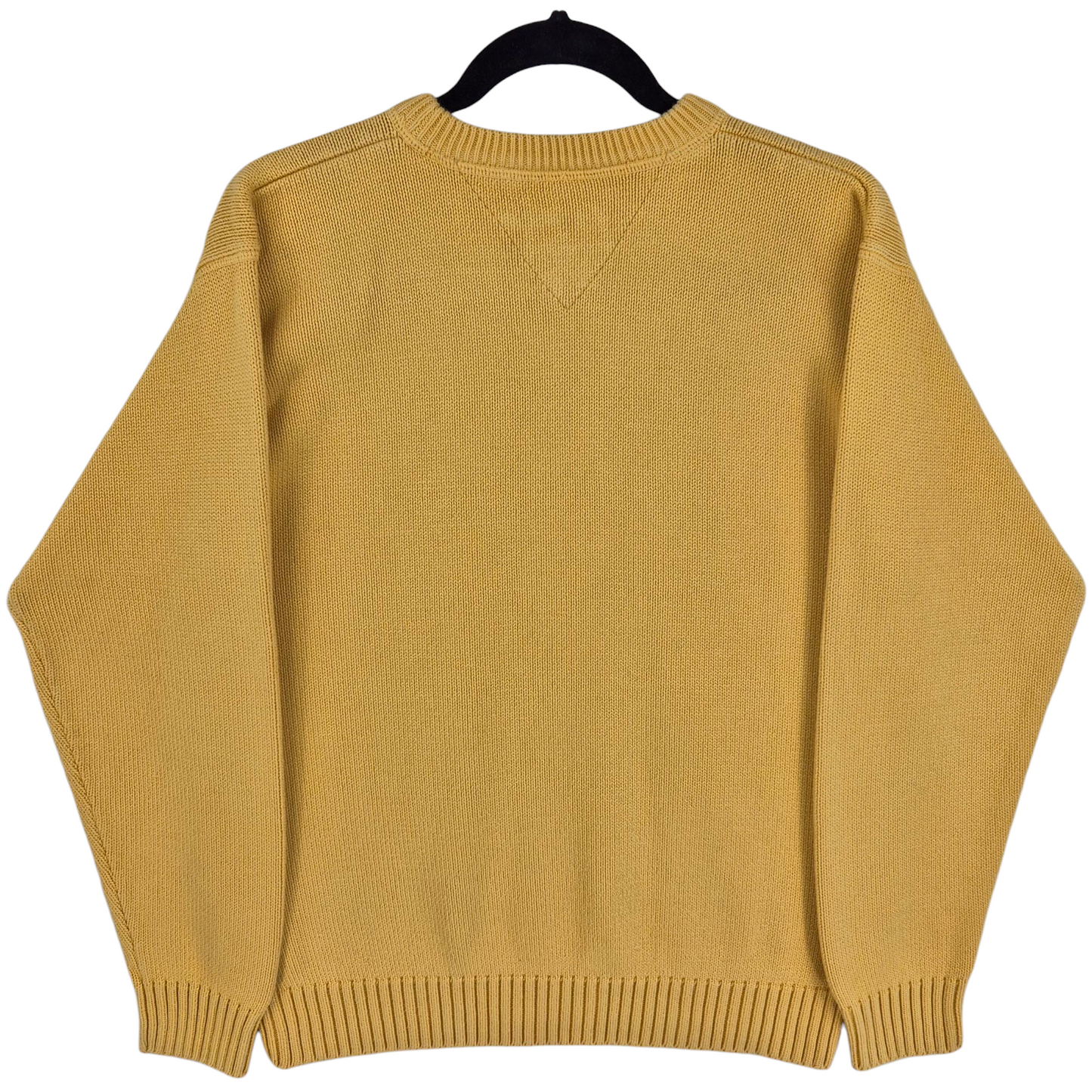 Vintage Tommy Hilfiger 90's Yellow Heavy Crewneck Knit Sweater Size M
