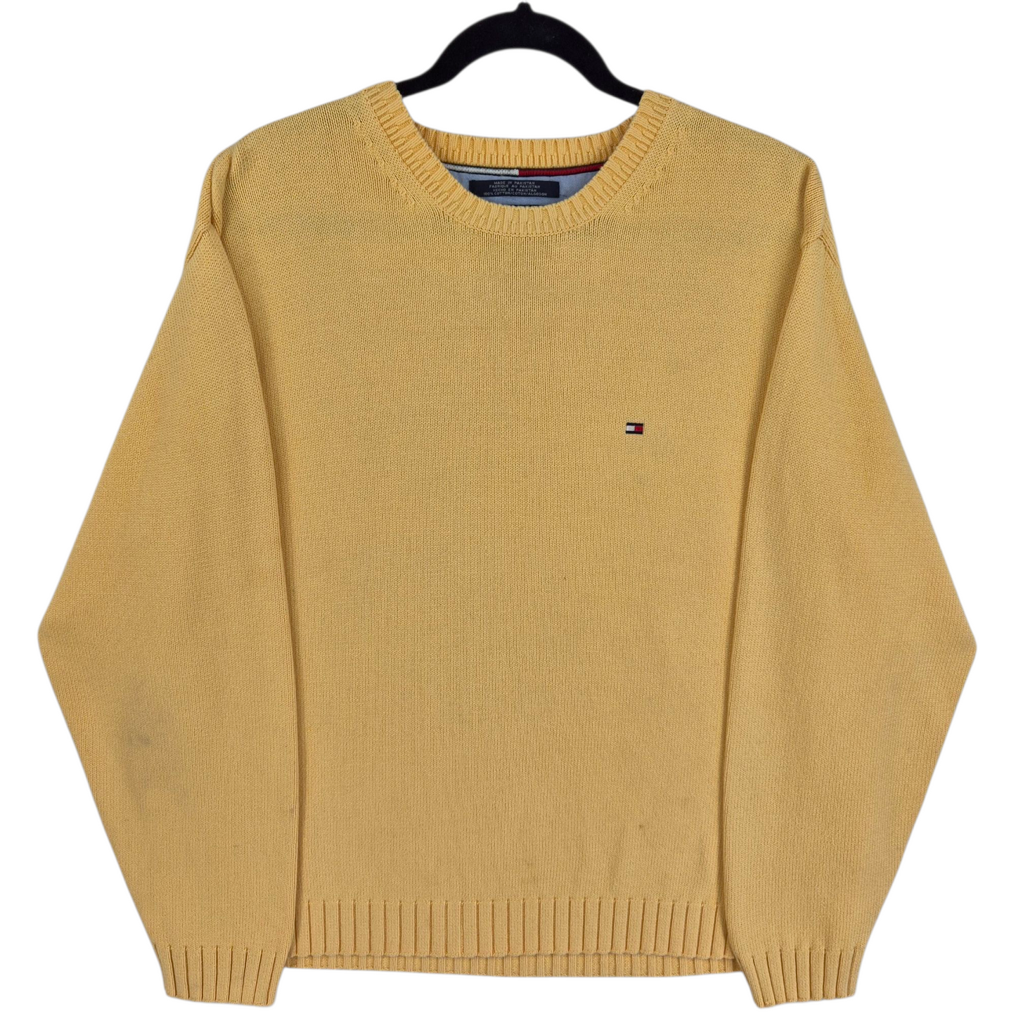 Vintage Tommy Hilfiger Yellow Crewneck Knit Sweater Size XL