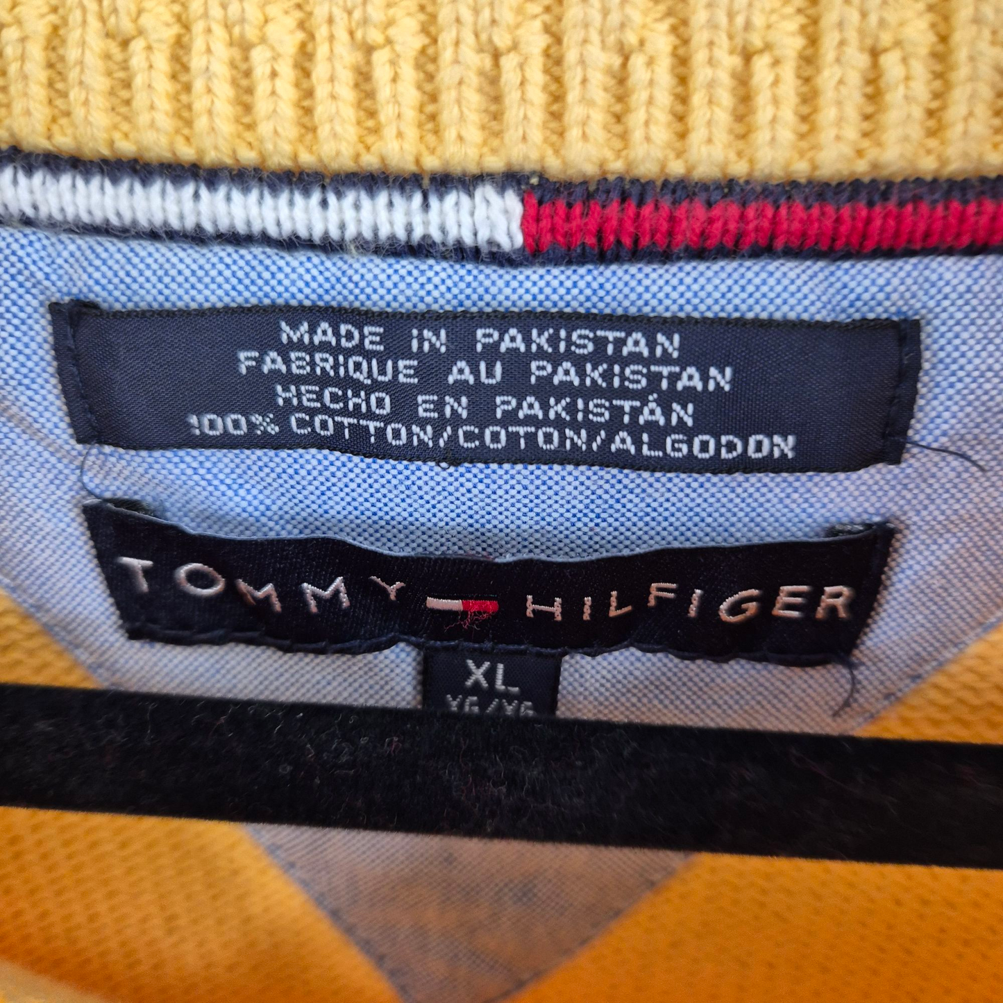 Vintage Tommy Hilfiger Yellow Crewneck Knit Sweater Size XL