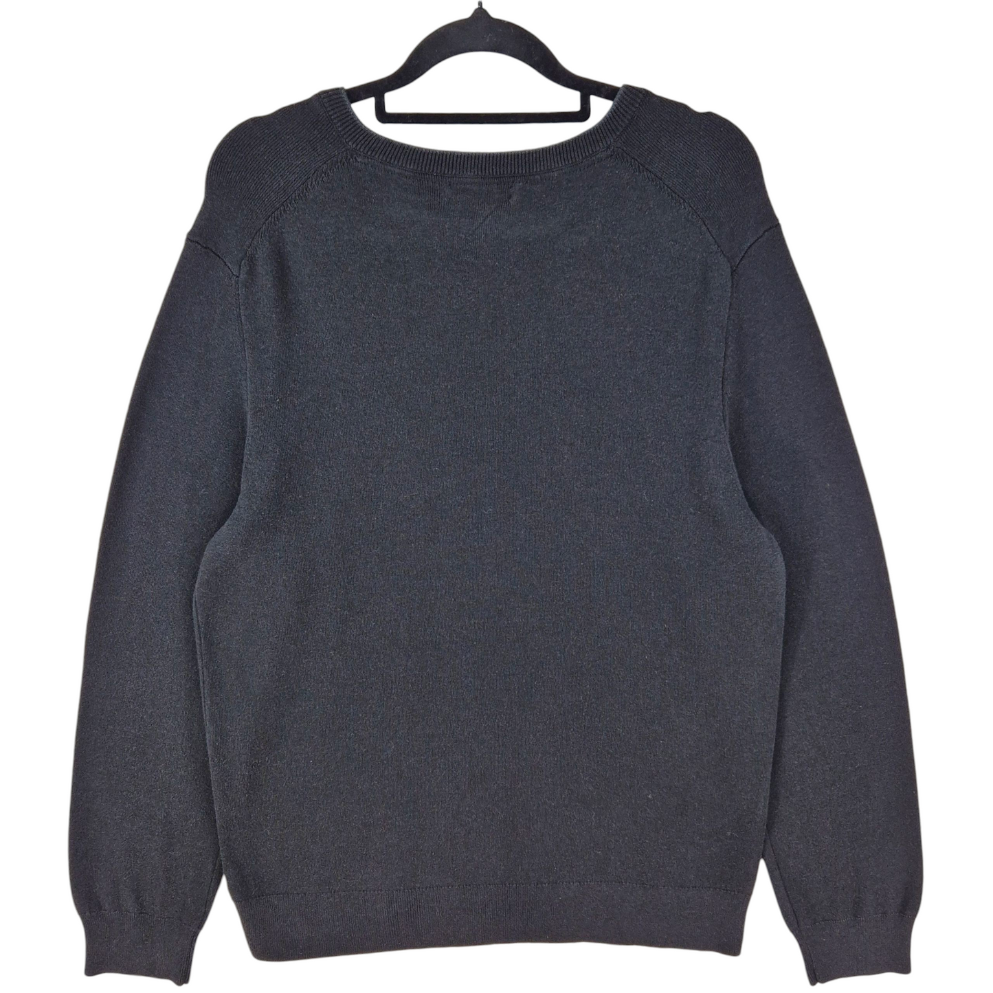 Calvin Klein Black Stretch V Neck Knit Sweater Size L