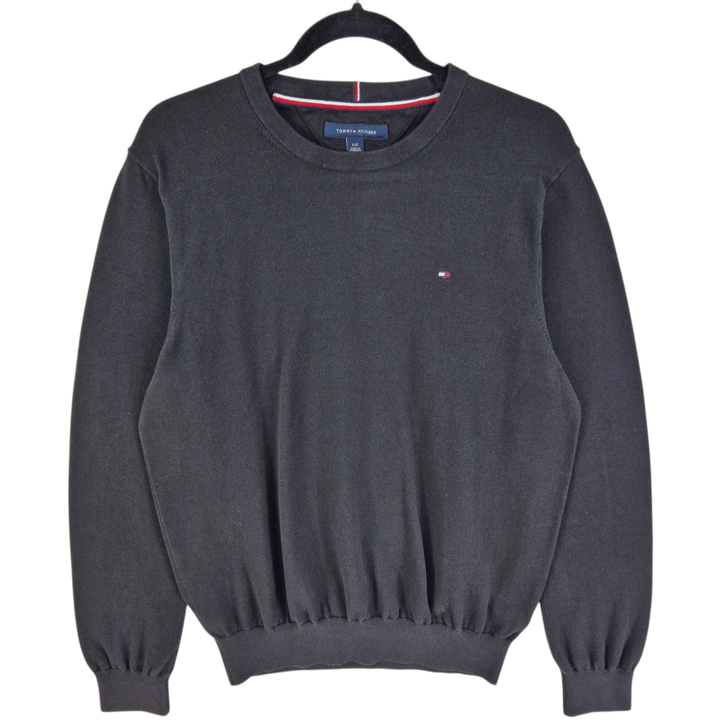 Tommy Hilfiger Black Crewneck Knit Sweater Size L