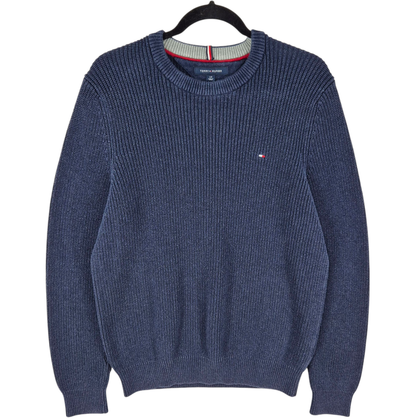 Tommy Hilfiger Dark Blue Crewneck Knit Sweater Size L
