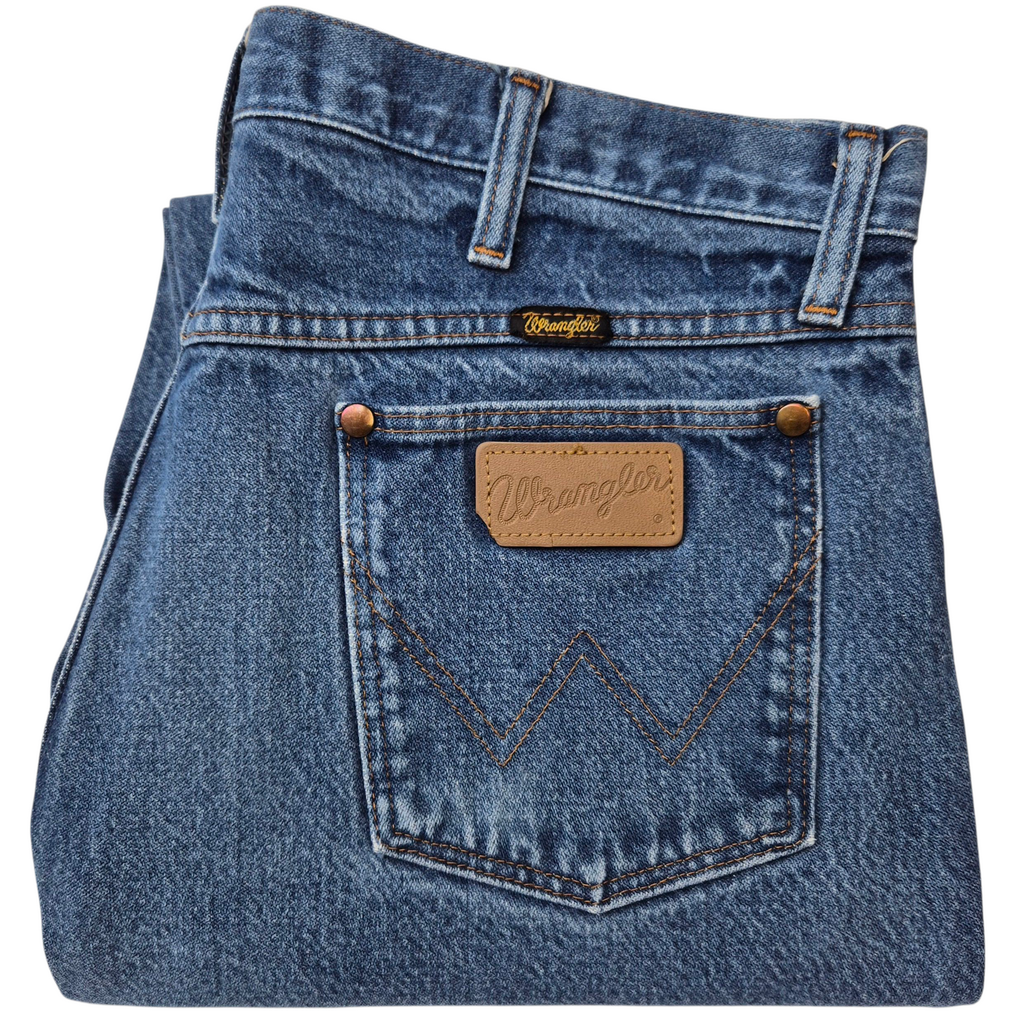 Vintage Wrangler Jeans 90's Blue Heavy Rigid Cowboy Denim Bottoms W35