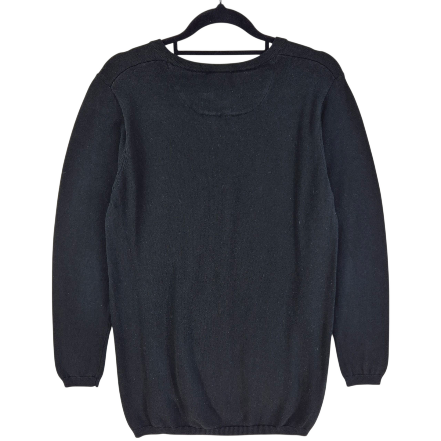 Lacoste Womens Black Button Knit Sweater Size L