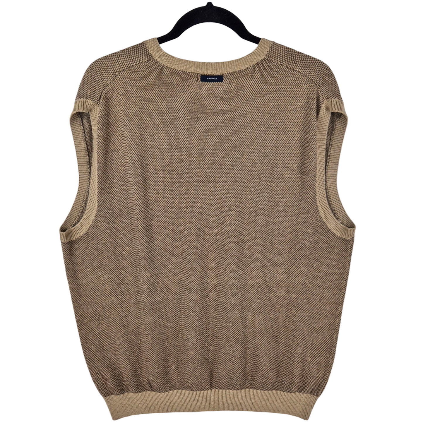 Nautica Light Brown V Neck Knit Sweater Size L